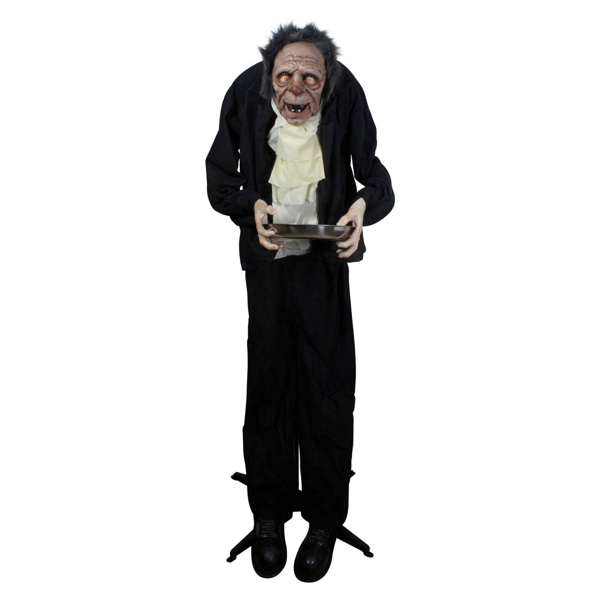 6ft. Lighted Animated Scary Butler Standing Halloween Decoration