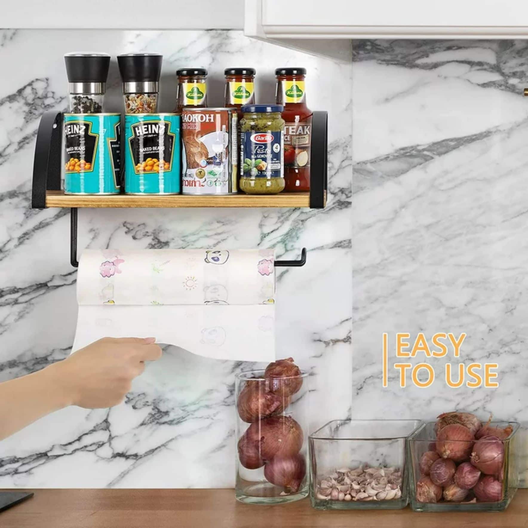 NEX™ 15" Wall Mounted Paper Towel Holder with Wood Shelf