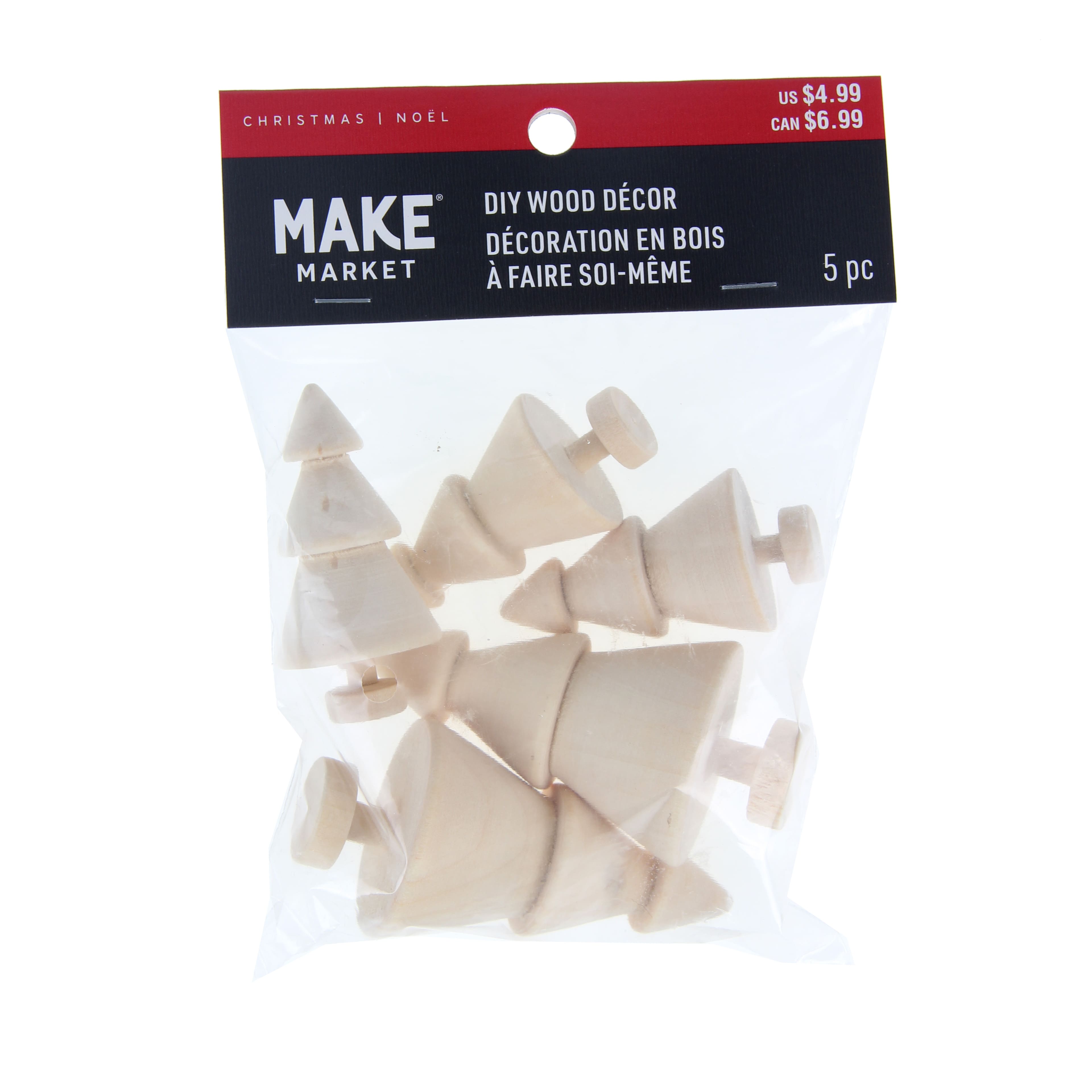 Unfinished 3D Christmas Trees DIY Wood D&#xE9;cor by Make Market&#xAE;