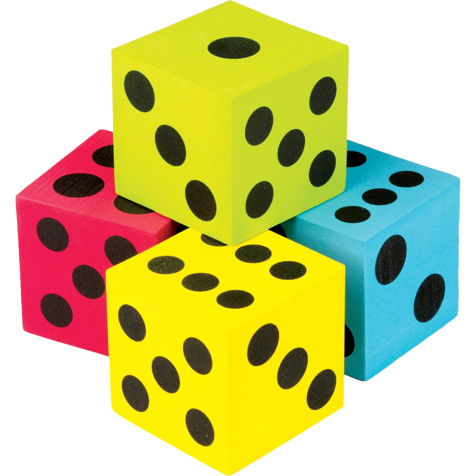 Teacher Created Resources Foam Colorful Jumbo Dice, 3 Packs of 4