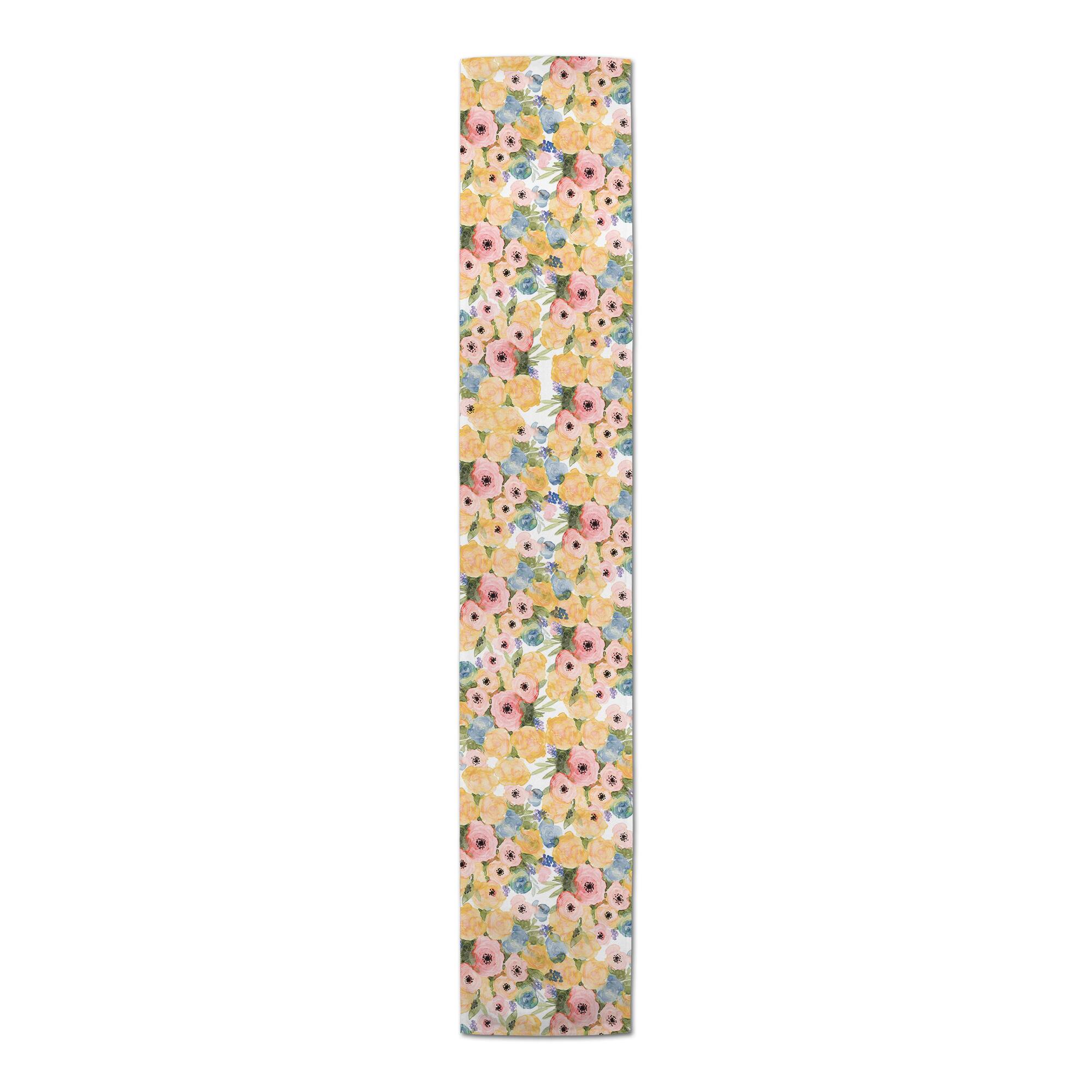 Pink & Yellow Watercolors Outdoor Table Runner