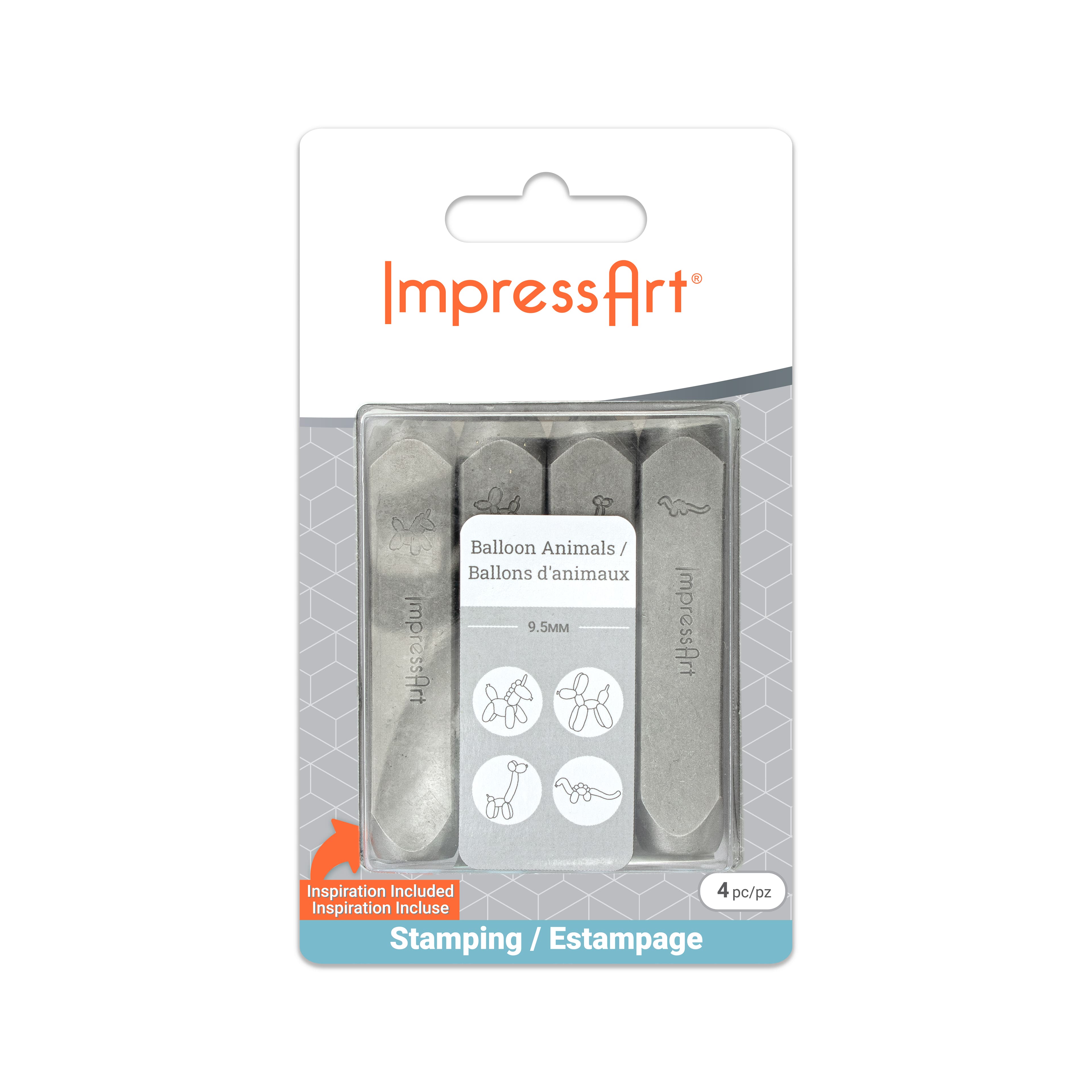 ImpressArt&#xAE; 9.5mm Balloon Animals Metal Stamps Pack