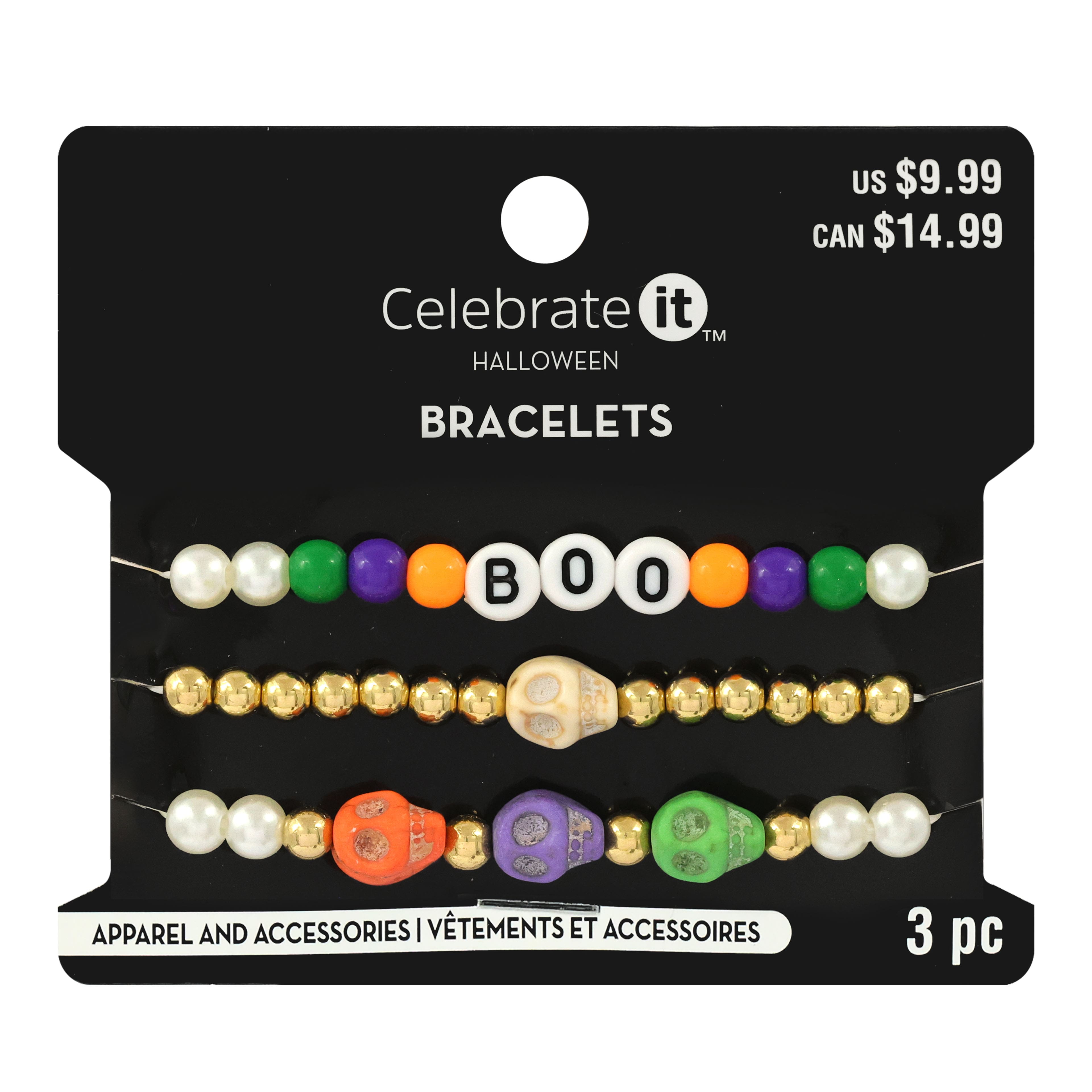White &#x26; Gold Boo Bracelets, 3ct. by Celebrate It&#x2122;