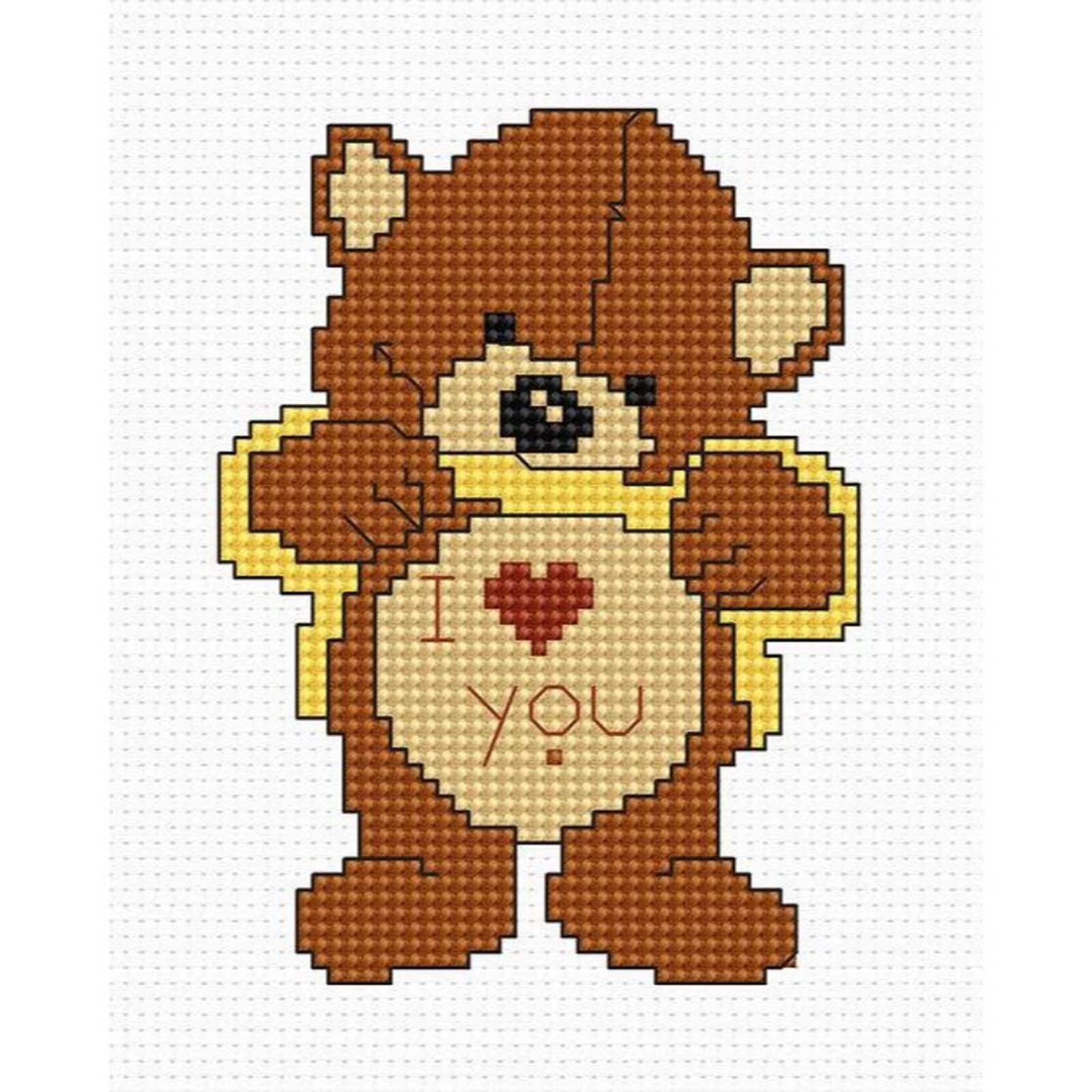 Luca-s Teddy Bear Counted Cross Stitch Kit