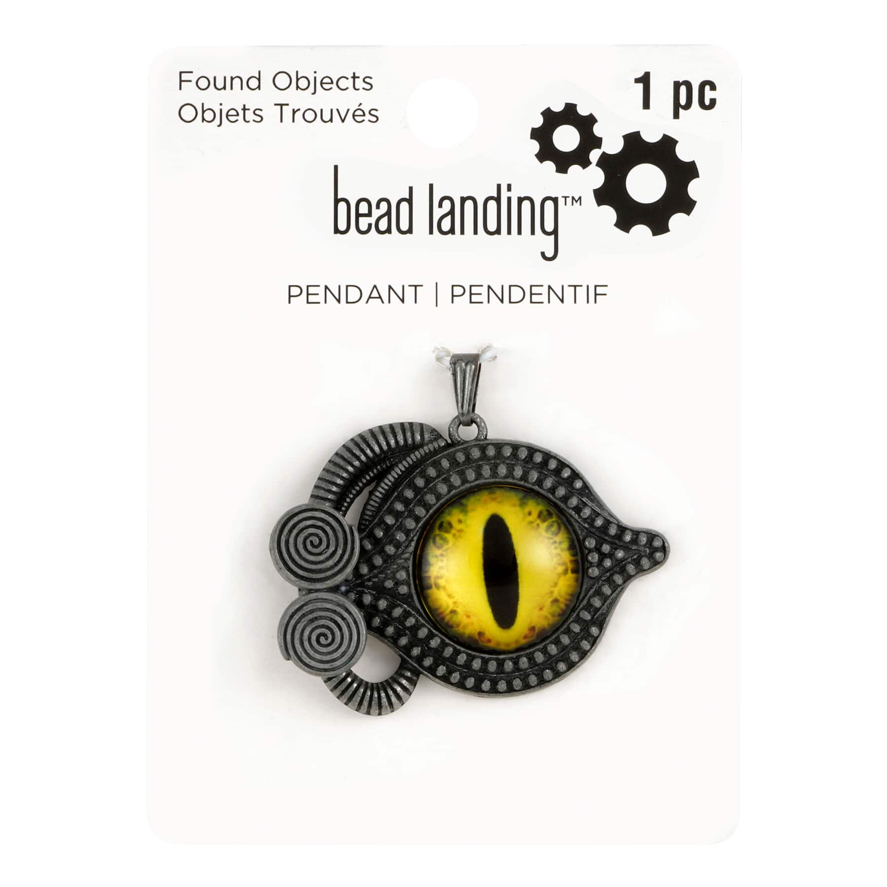 12 Pack: Found Objects Yellow Eye Pendant by Bead Landing&#x2122;
