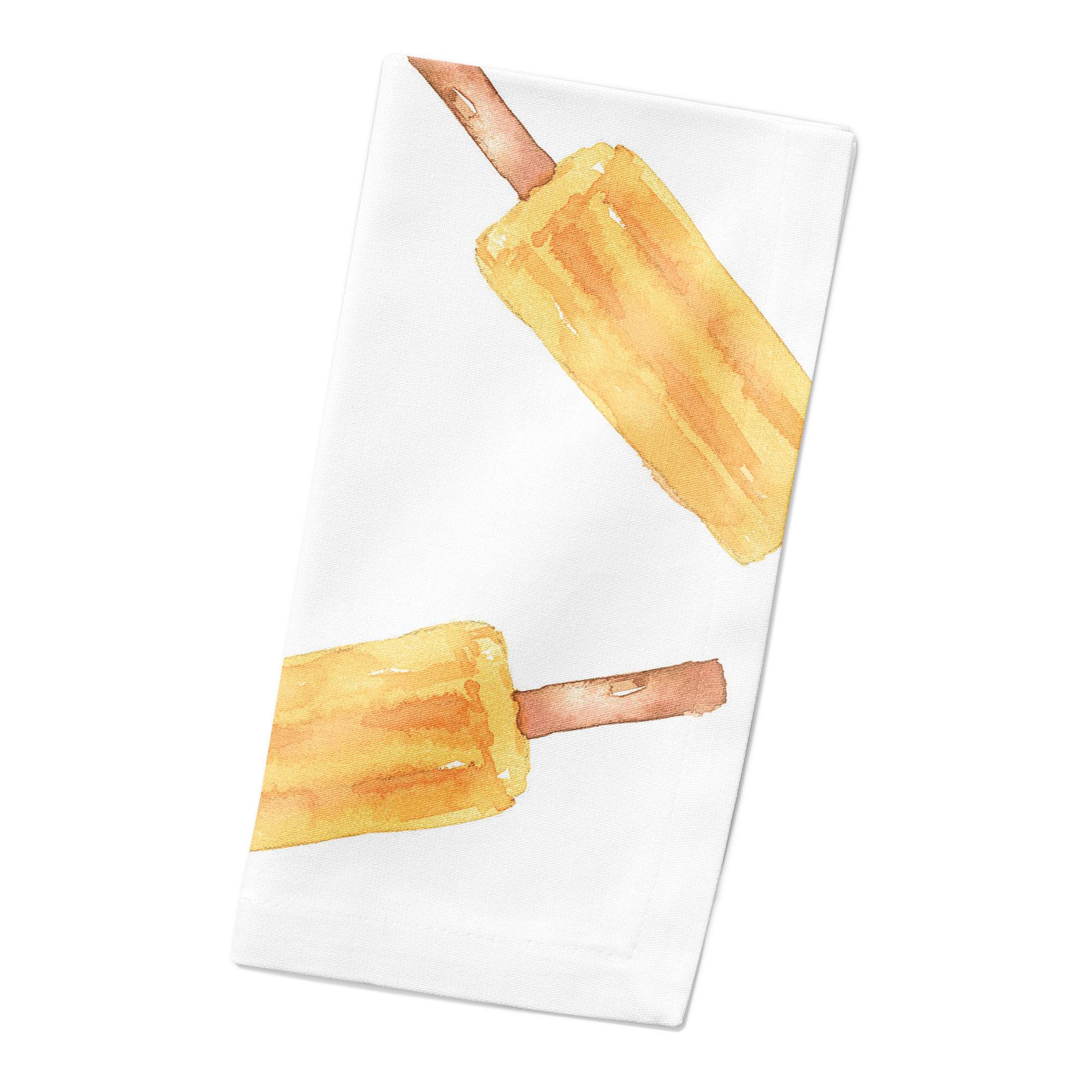 Orange Popsicle Pattern 10" x 10" Cotton Twill Napkin