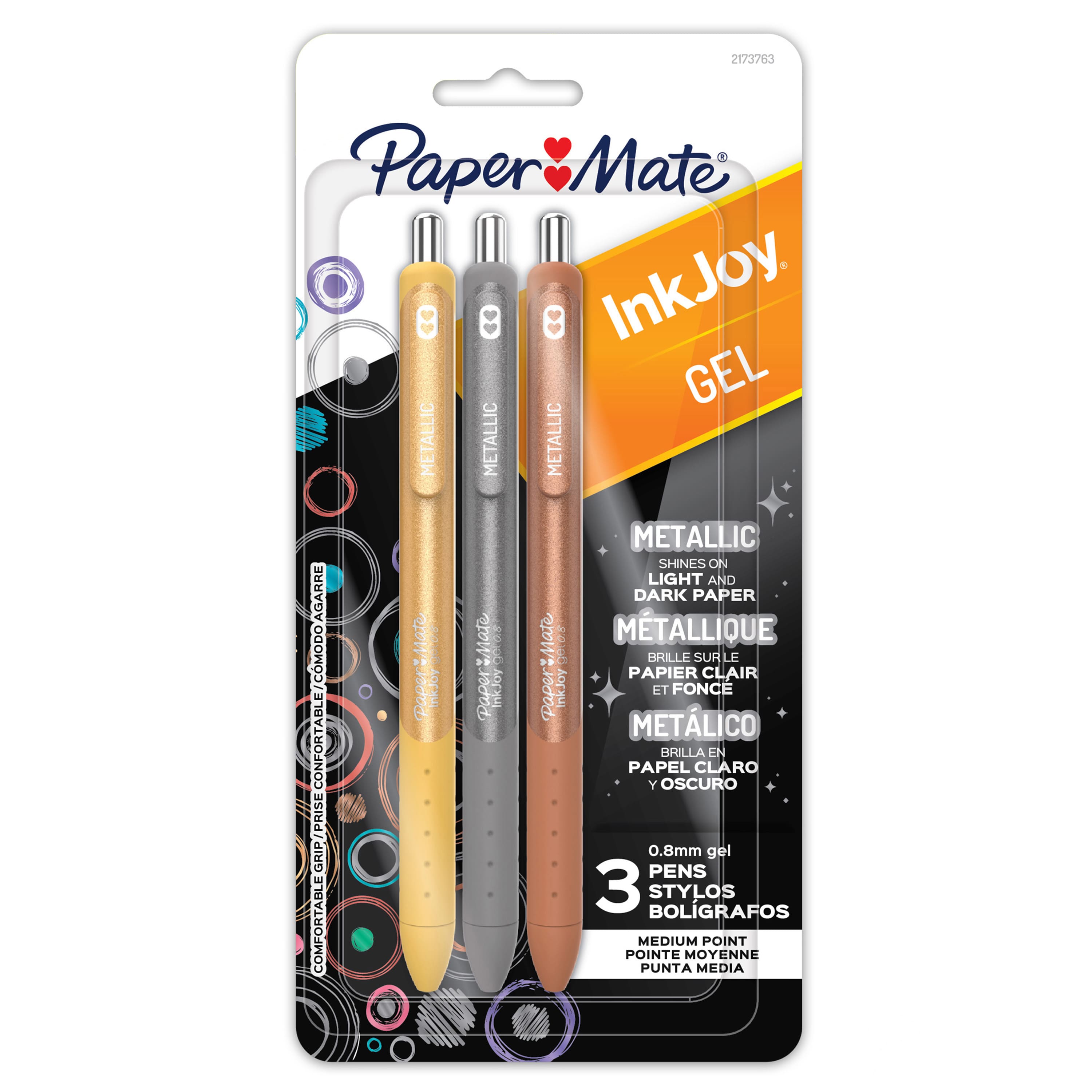 Paper Mate® InkJoy® Metallic Retractable 0.8mm Gel Pen 3 Colour Set