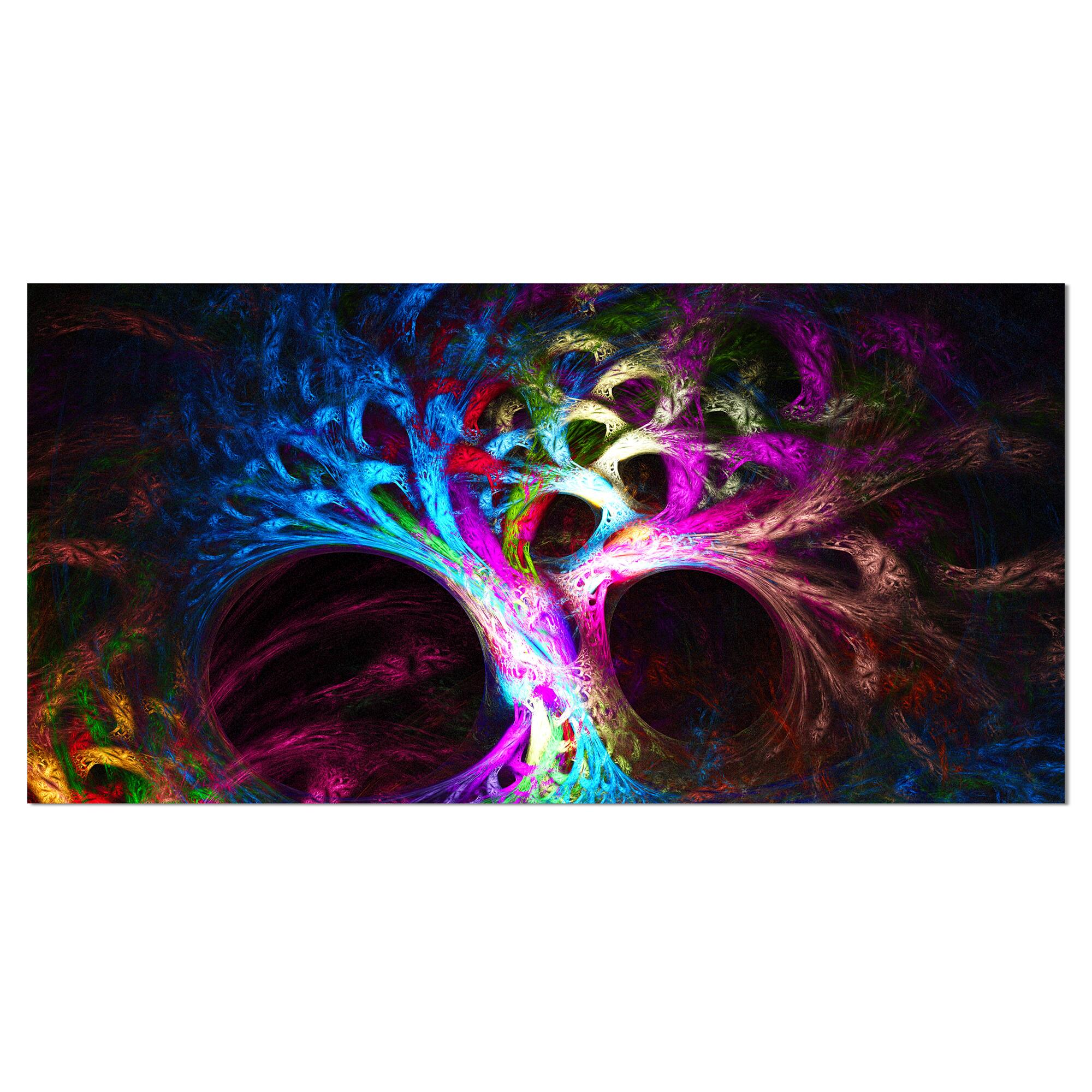 Designart - Magical Multi color Psychedelic Tree - Abstract Canvas Art Print