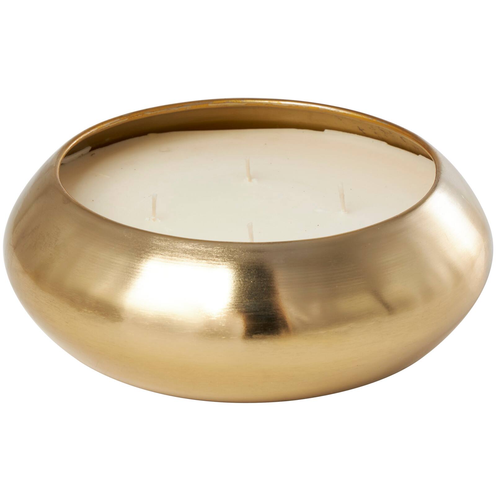 Jasmine Scented 4-Wick Candle in Gold Bowl