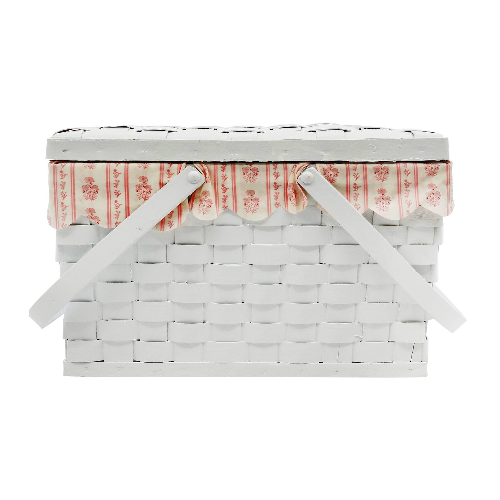 14" White Woodchip Picnic Basket by Ashland®