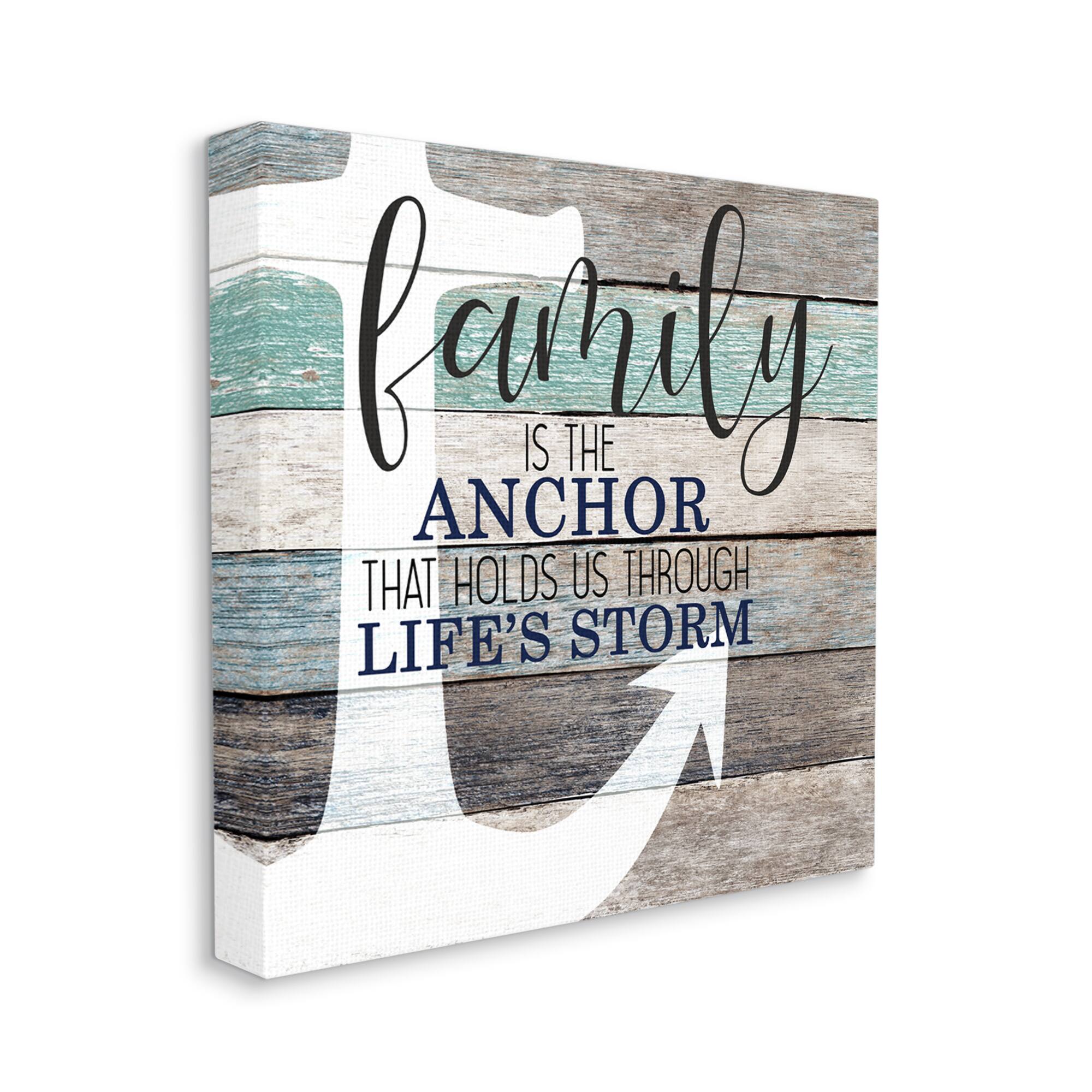 Stupell Industries Family Anchor Motivational Canvas Wall Art