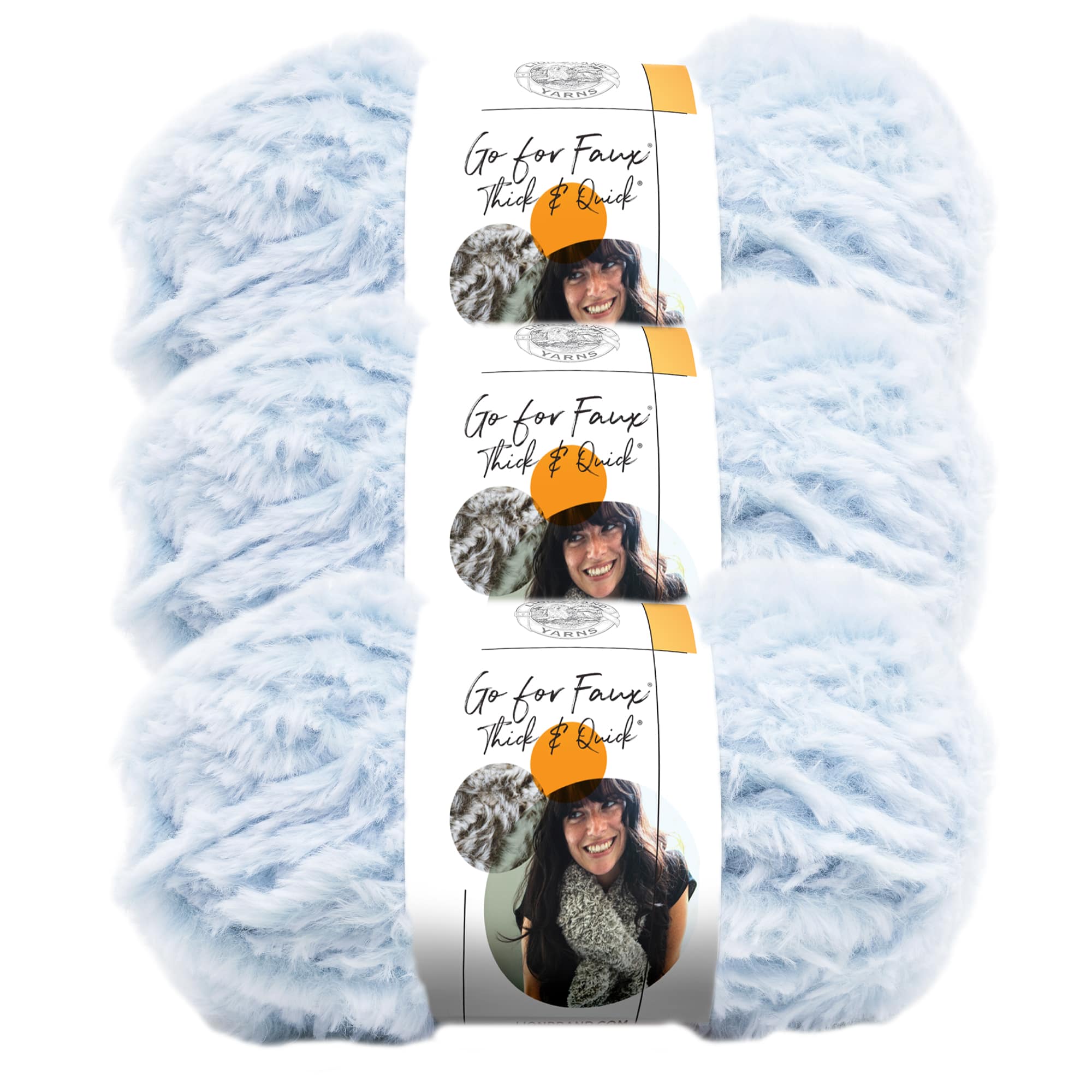 (3 Pack) Lion Brand Yarn Go for Faux Thick & Quick Bulky Yarn, Baked Alaska