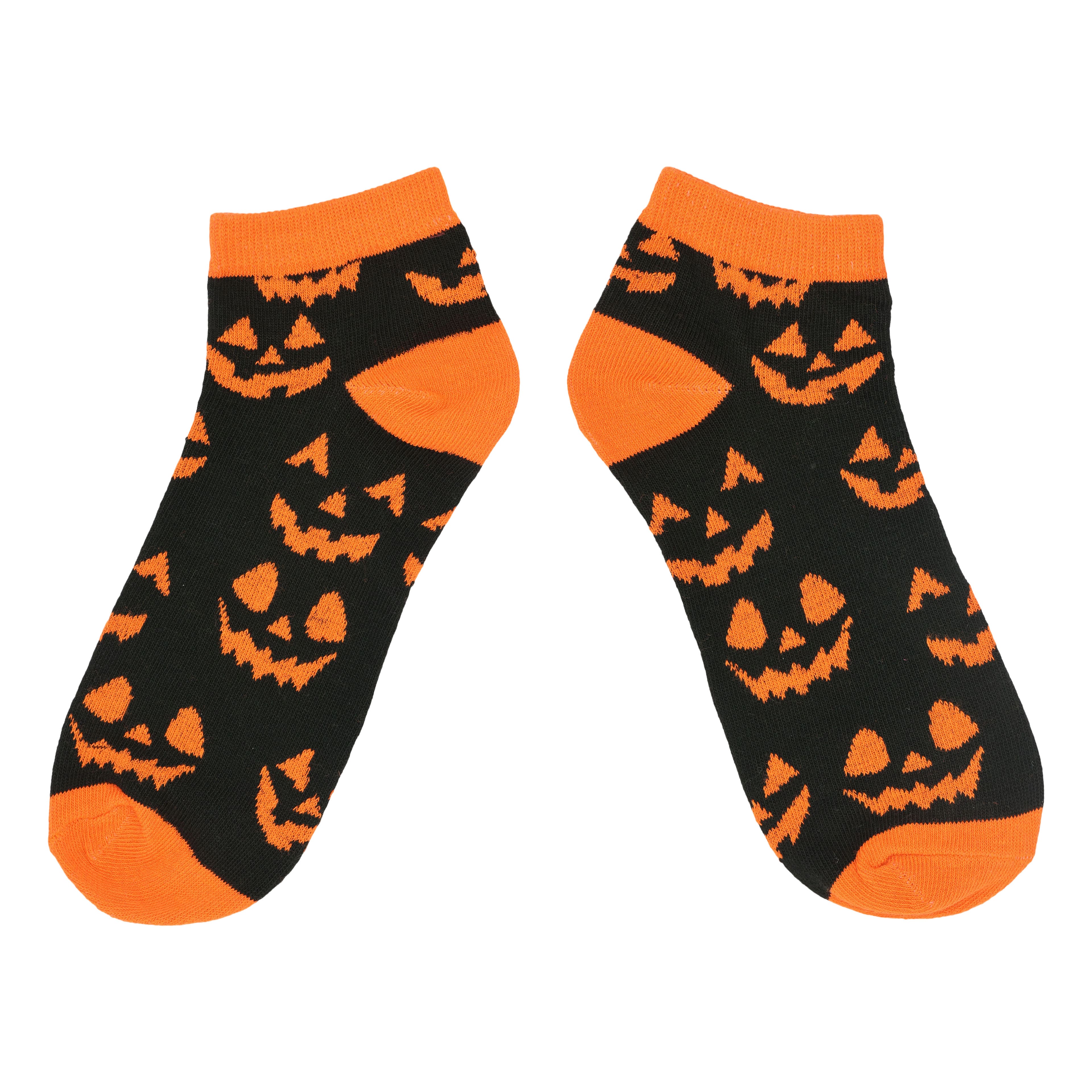 Jack-o&#x27;-Lantern Face Ankle Socks by Celebrate It&#x2122;