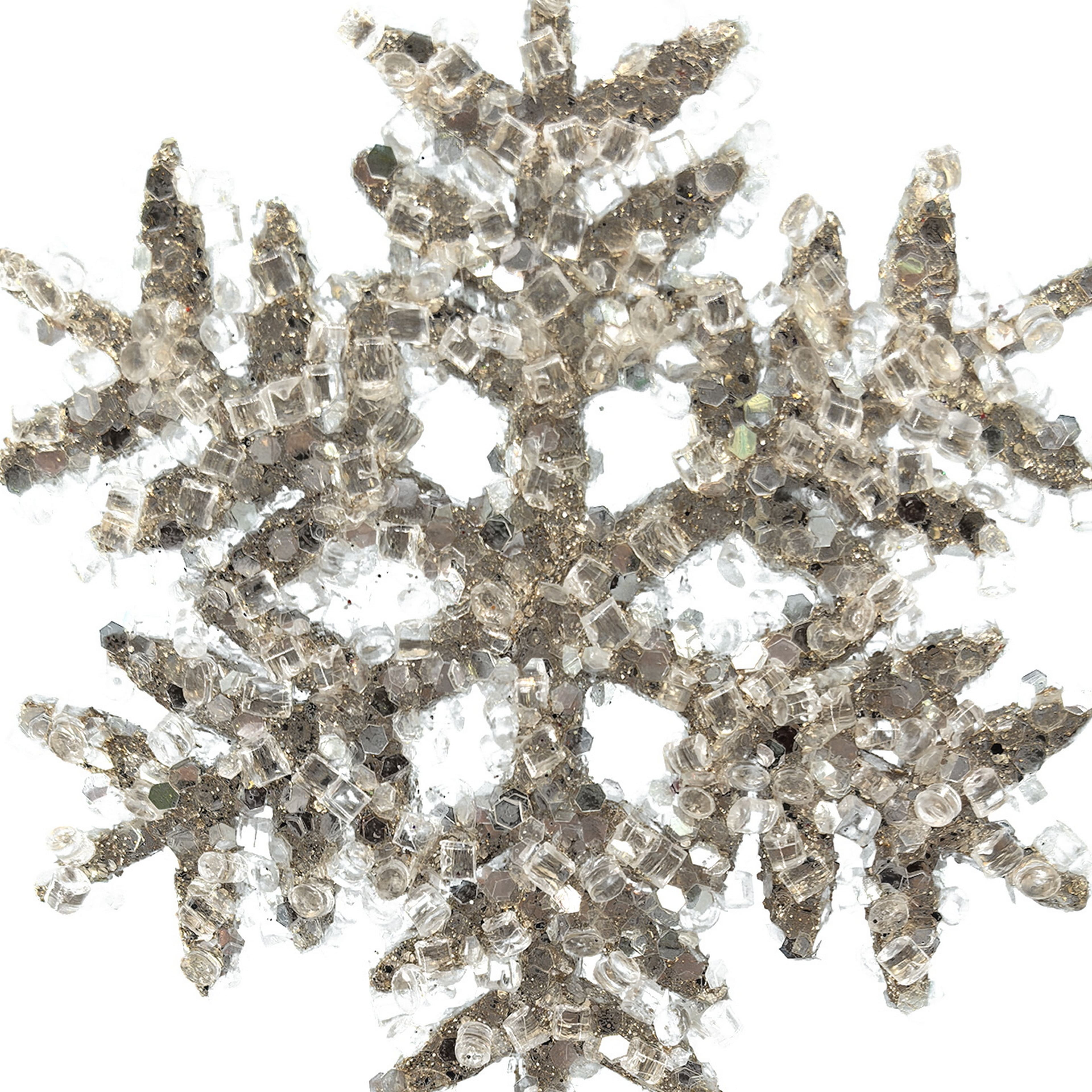12&#x22; Champagne Beaded Glitter Snowflake Pick by Ashland&#xAE;