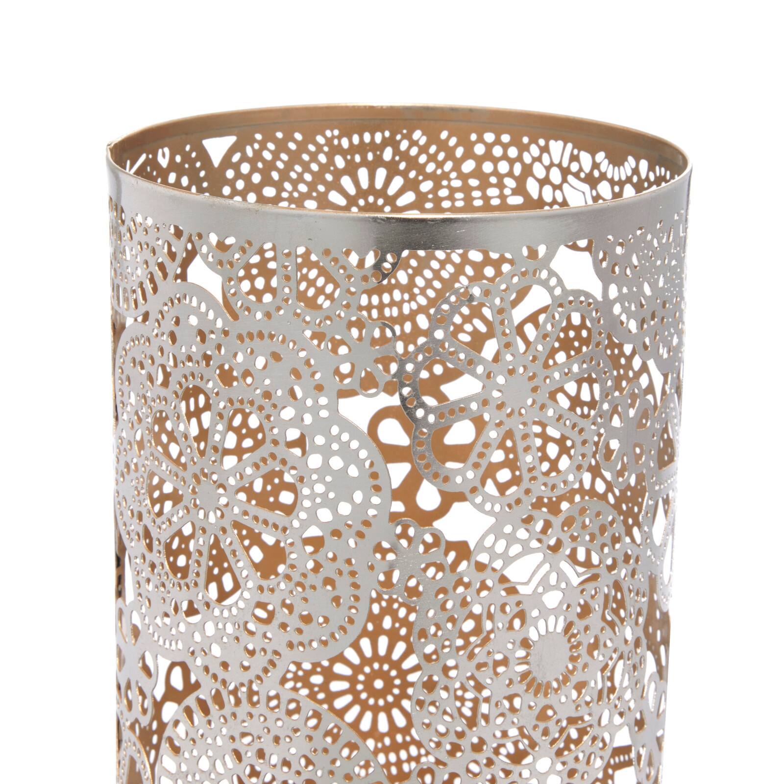 Set of 2" Gold Metal Eclectic Lantern, 8", 10"