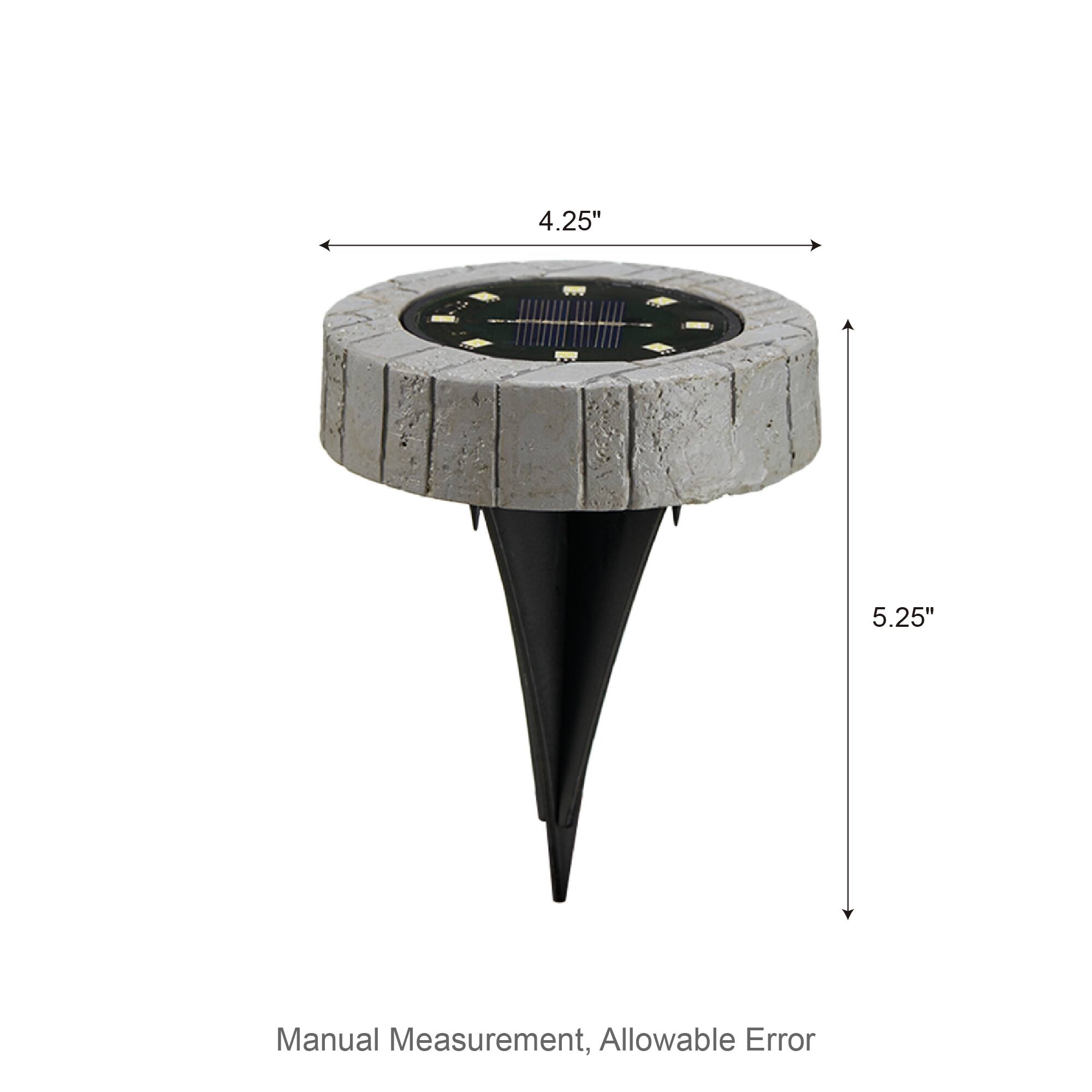 Glitzhome&#xAE; 5.25&#x22; Solar Powered Disk Outdoor Pathway Lights, 4ct.