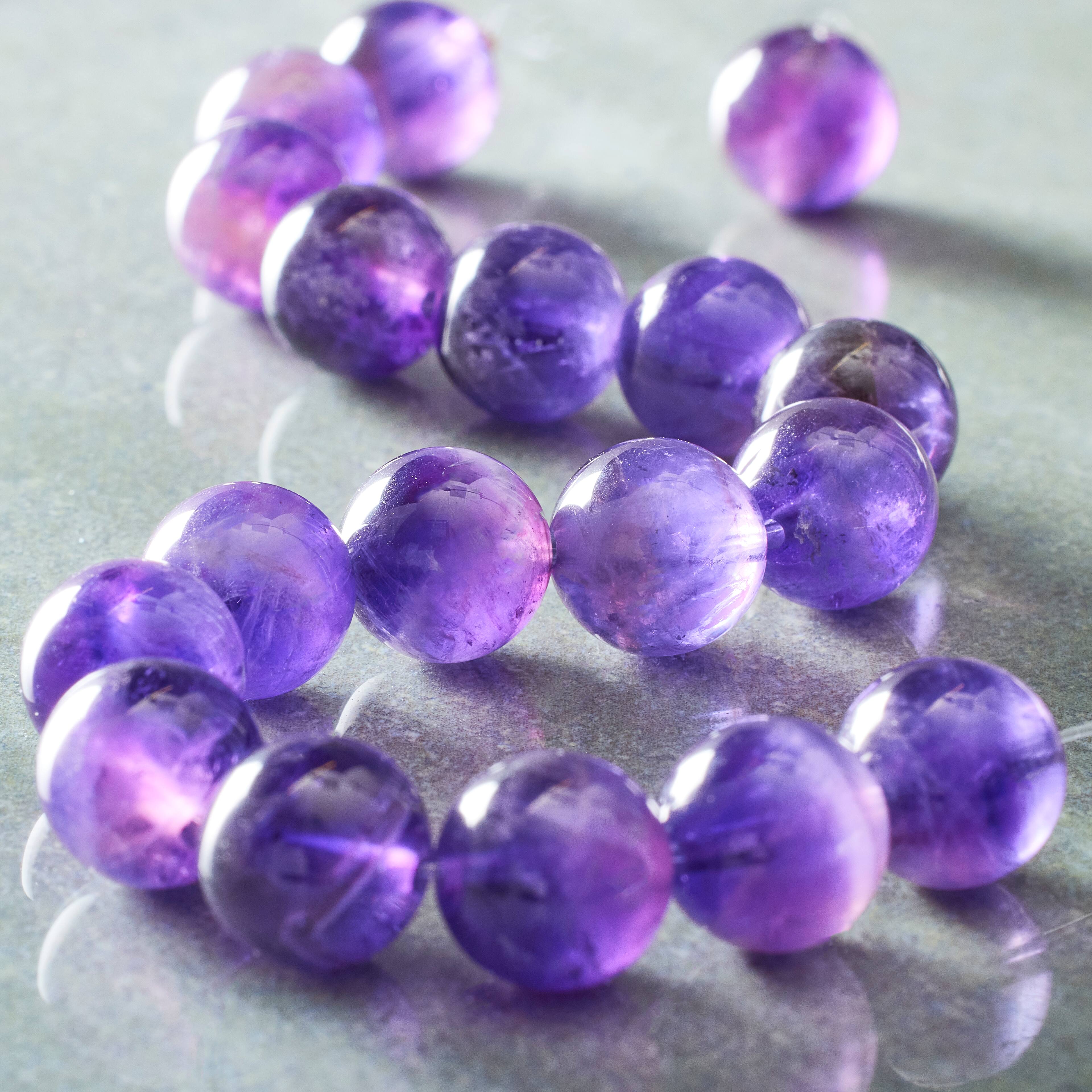 12 Pack: Amethyst Round Beads, 10mm by Bead Landing™