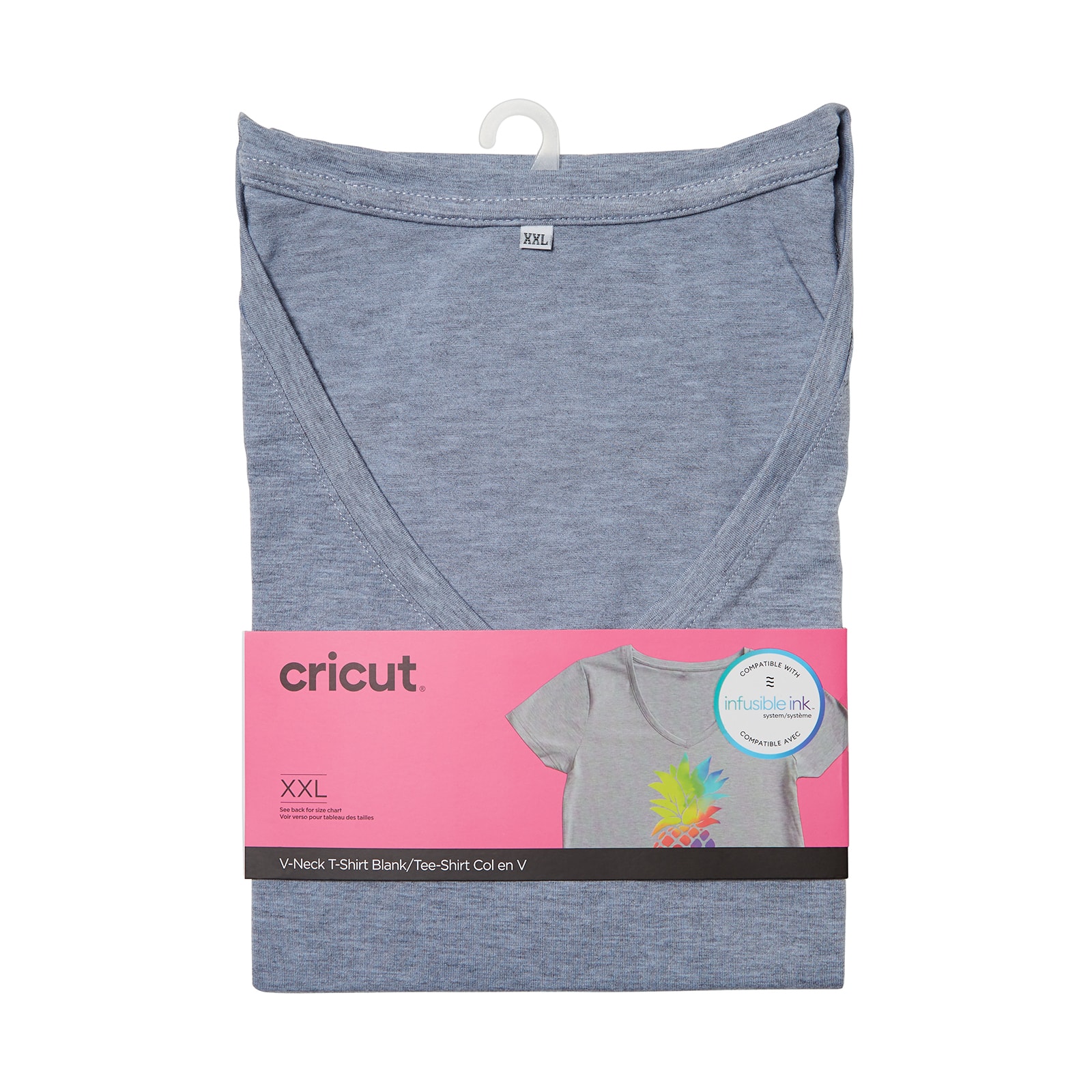 Cricut® Gray Women's Fitted V-Neck T-Shirt Blank