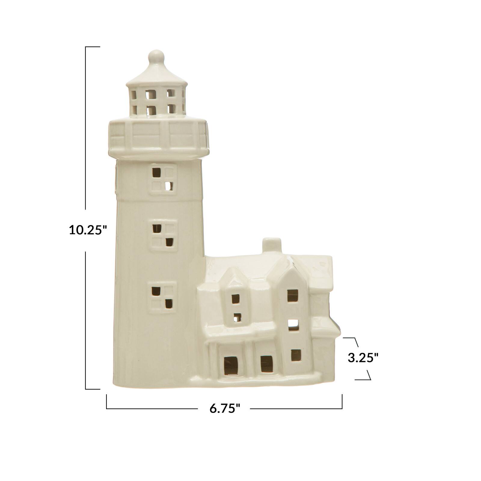 Hello Honey&#xAE; 10.5&#x22; White Stoneware Lighthouse with LED Light