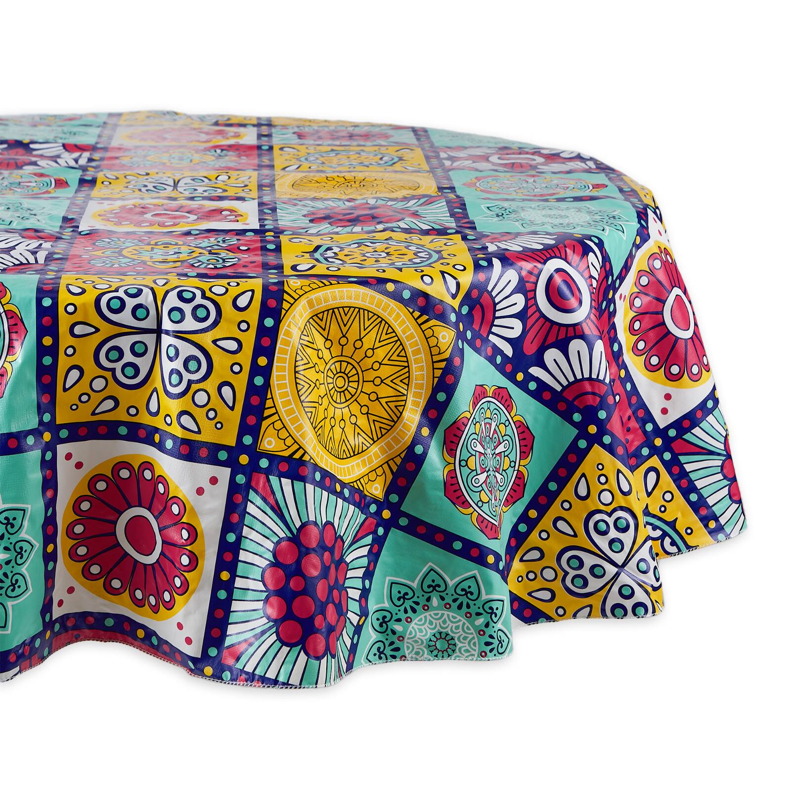 Morocco Summer Vinyl Tablecloth 70" Round
