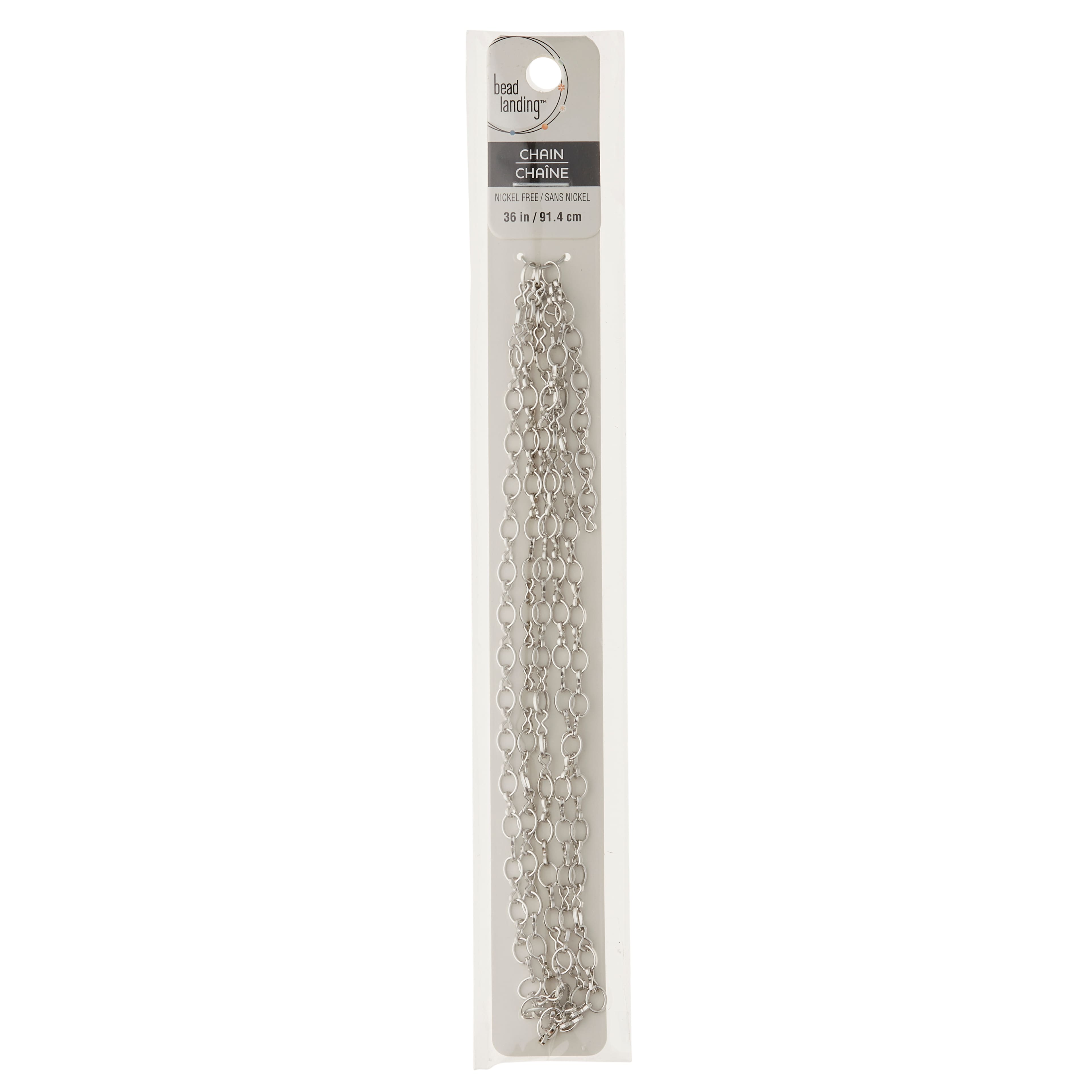 Bead Landing™ Oval Link Rhodium Chain, 36"
