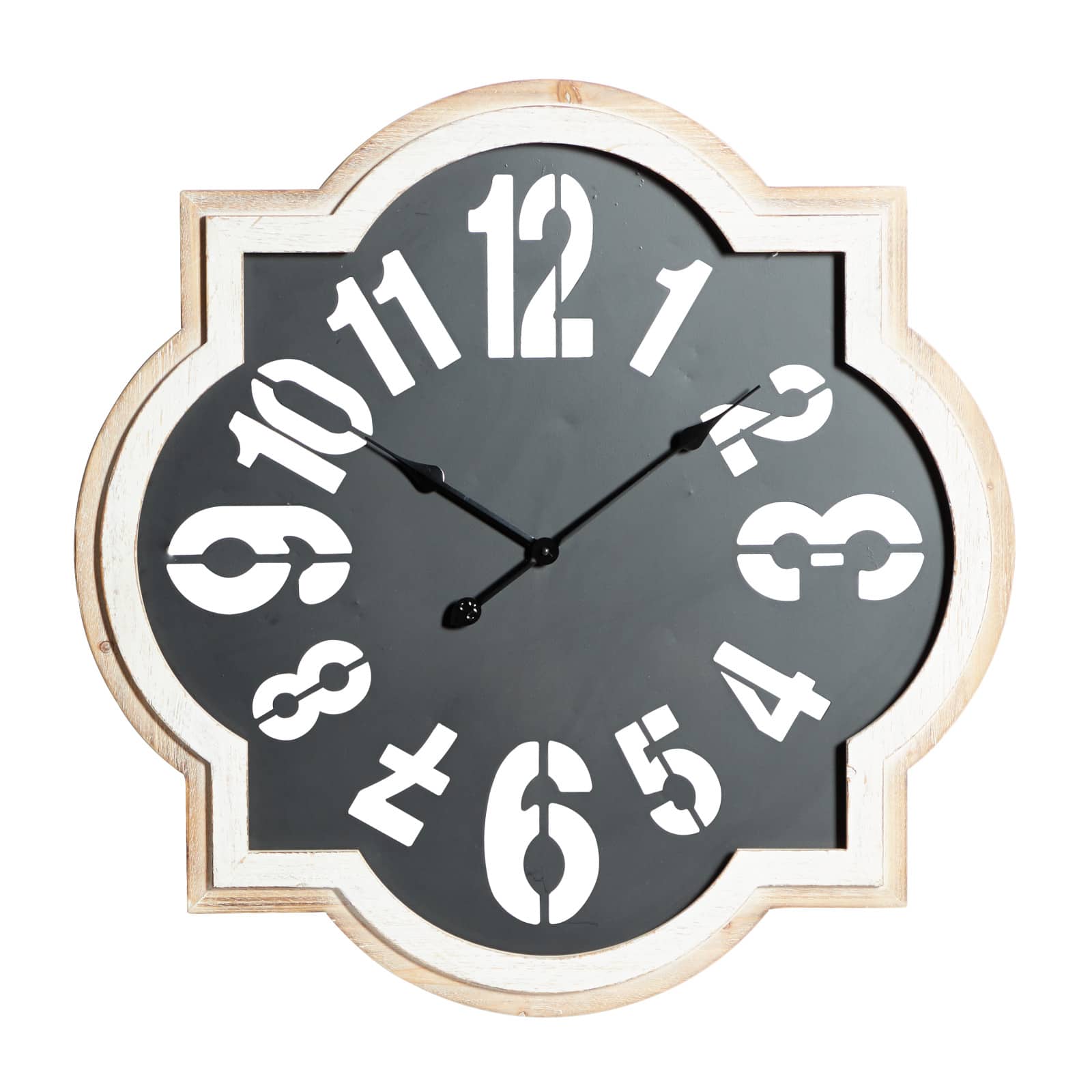 Black Metal Farmhouse Wall Clock, 32" x 32" x 2"