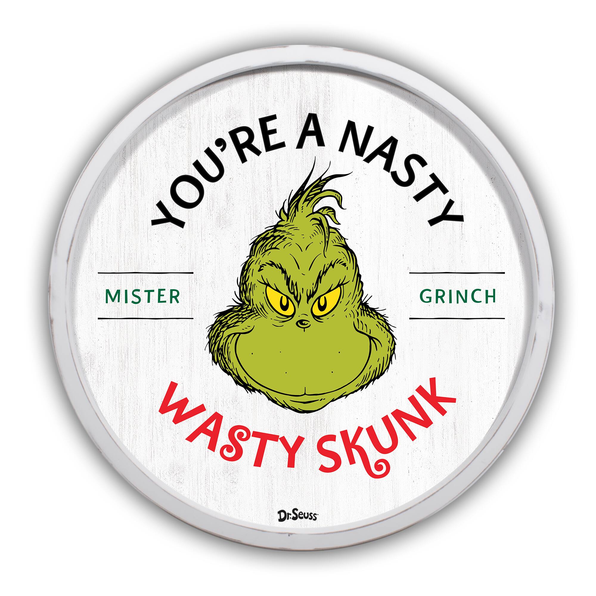 20" The Grinch Nasty Wasty Skunk Round Framed Print