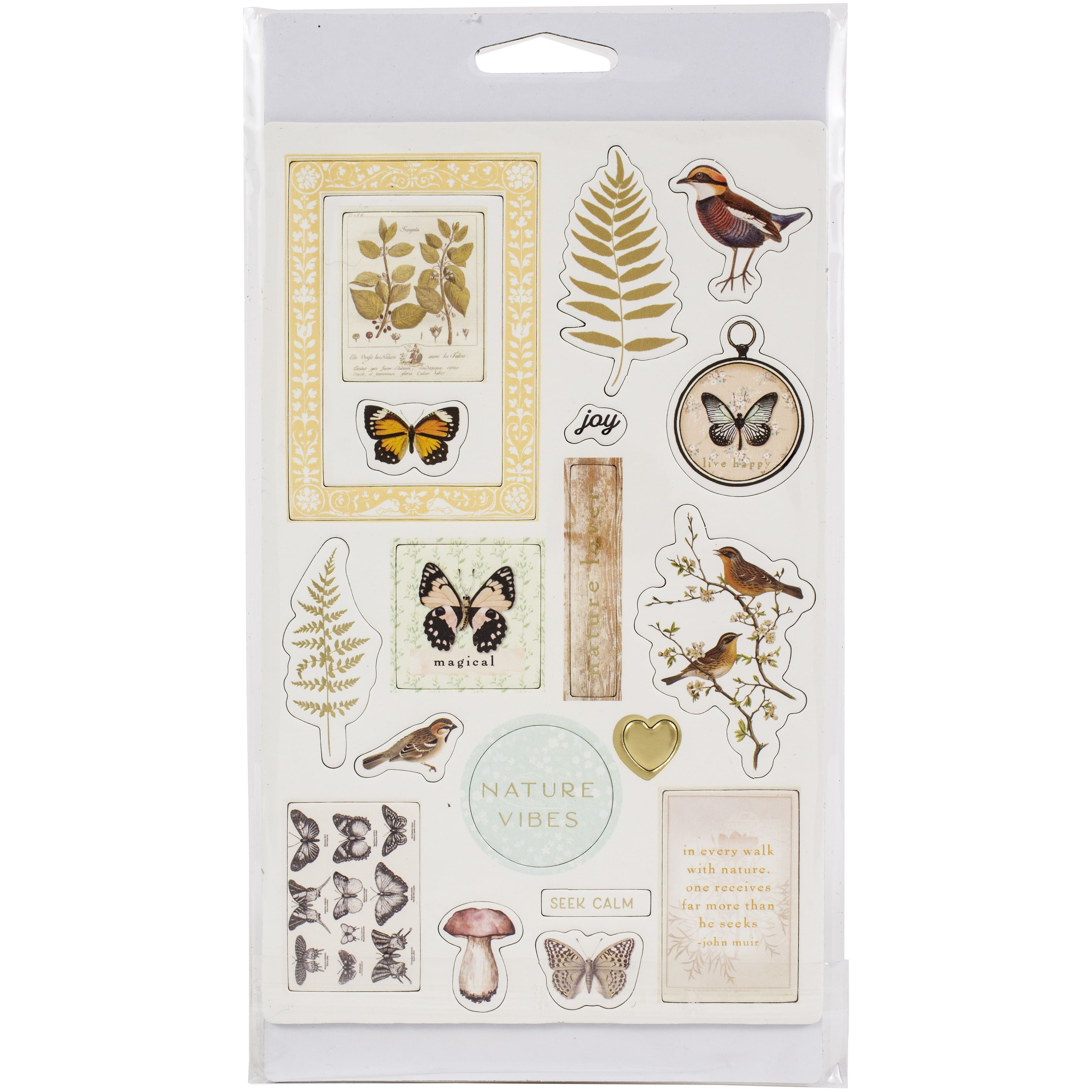 Nature Lover Collection Chipboard Stickers – 39 pcs w/ foil details – Prima  Marketing Inc