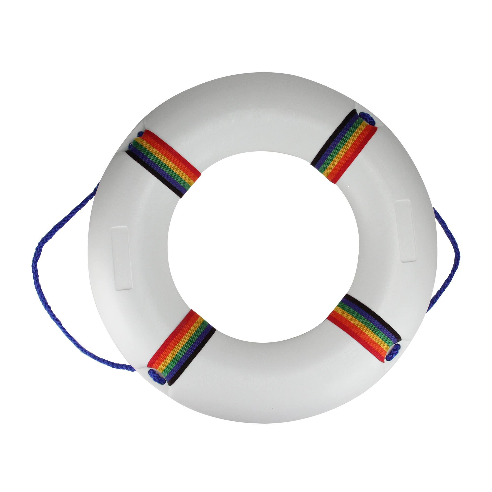 21&#x22; White &#x26; Blue Swimming Pool Safety Ring Buoy