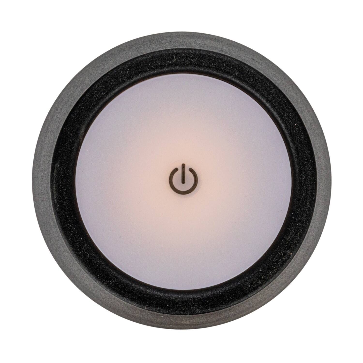 Hello Honey® 14.5" Black Round Metal LED Rechargeable Table Lamp