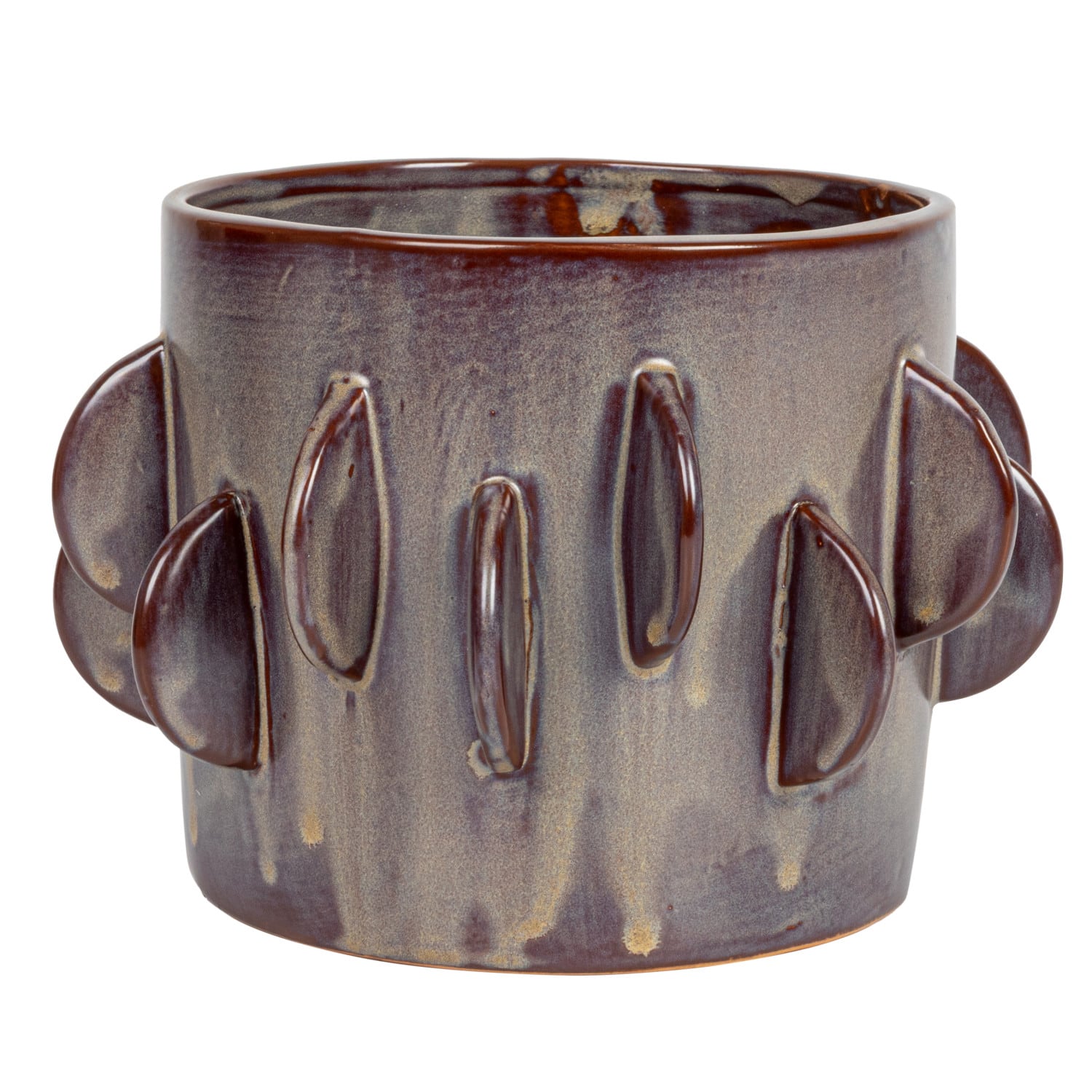 Hello Honey® 7" Brown Reactive Glaze Stoneware Planter