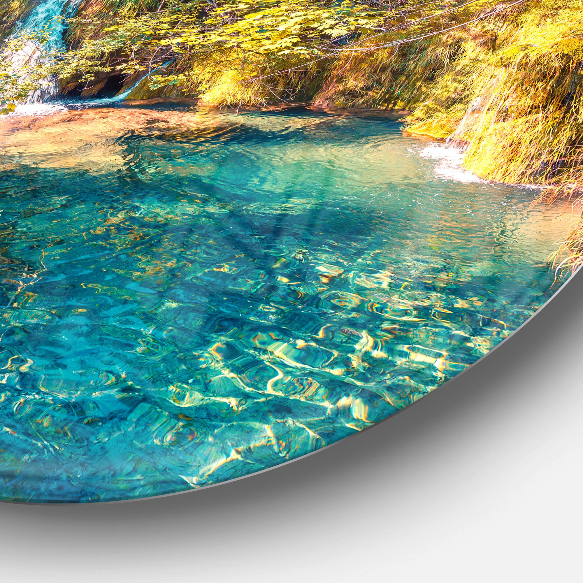 Designart - Plitvice Lakes National Park&#x27; Large Landscape Metal Circle Wall Art