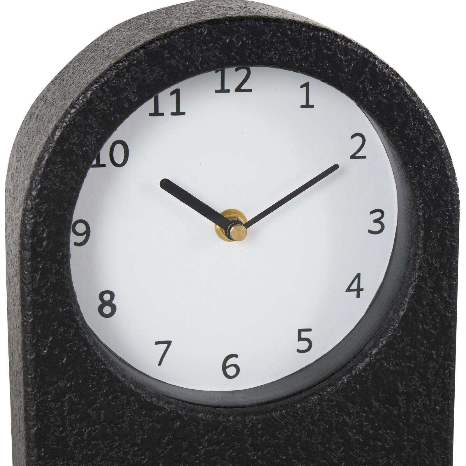 8.75" Textured Decorative Clock with Gold Accents Set