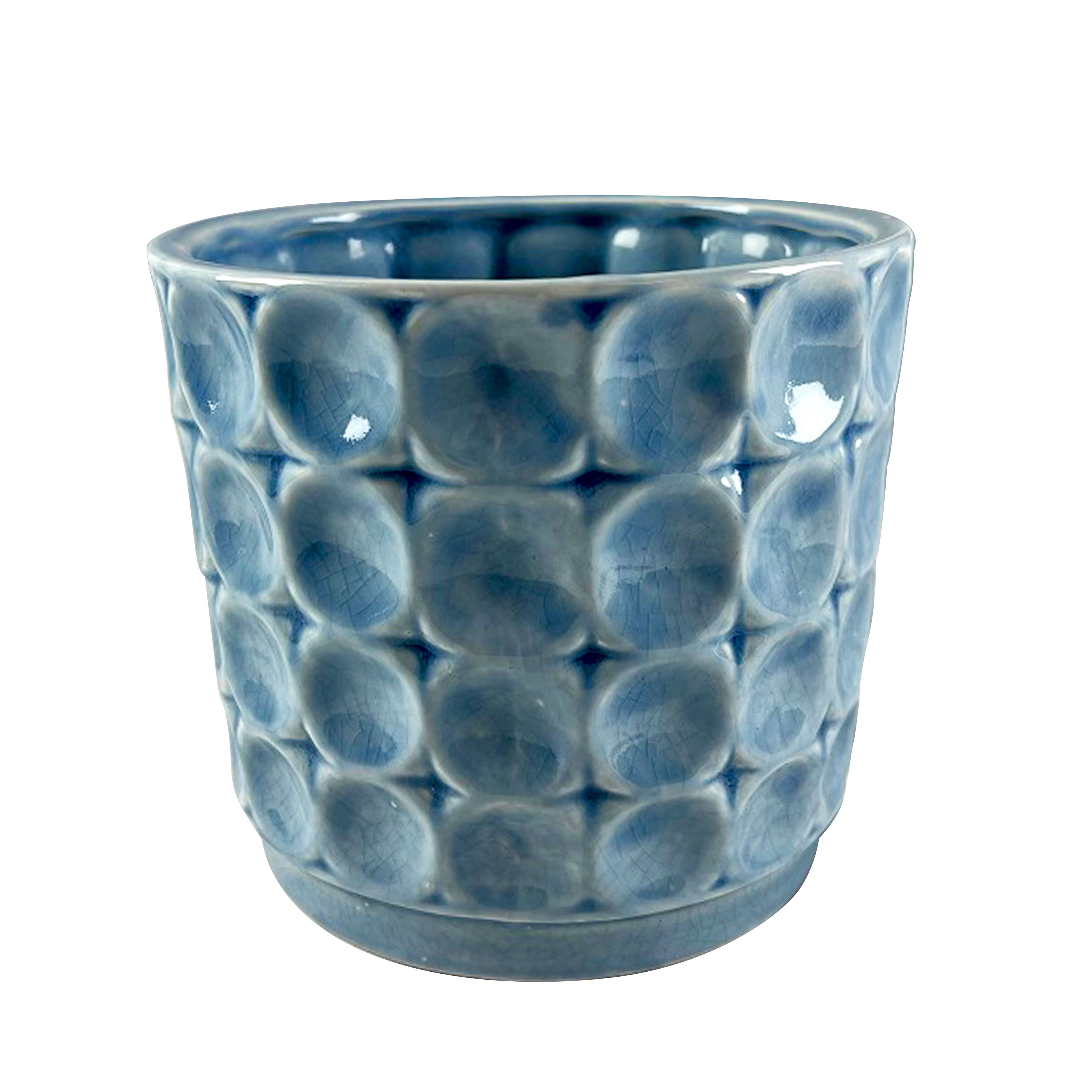 5.75&#x22; Blue Circles Ceramic Pot by Ashland&#xAE;