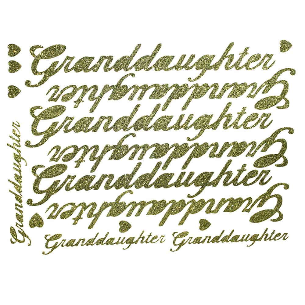 JAM Paper Granddaughter Gold Script Floral Accessory