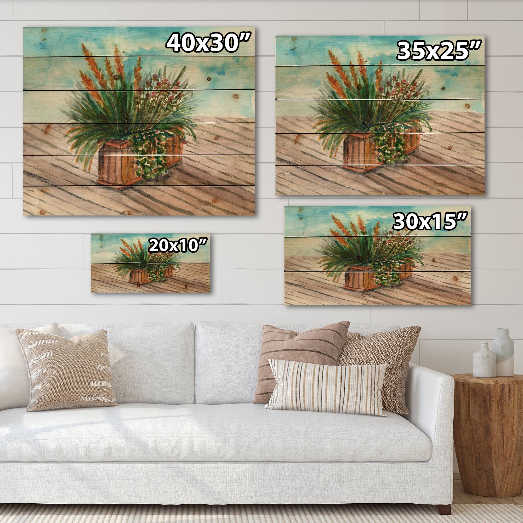 Designart - Yellow Spikelets of Houseplant With Green Stems