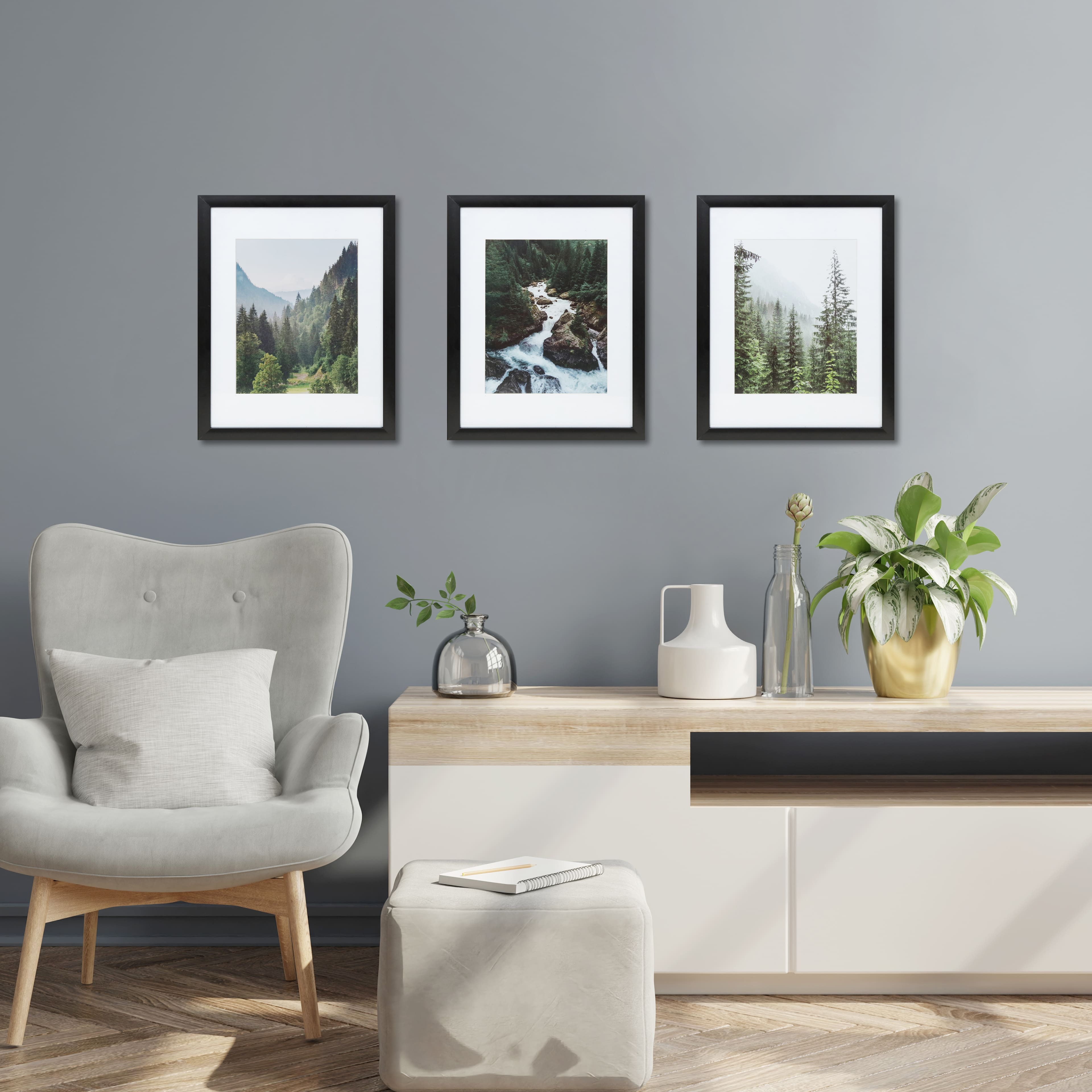6 Packs: 3 ct. (18 total) Gallery™ 8" x 10" Black Frames with Mat by Studio Décor®