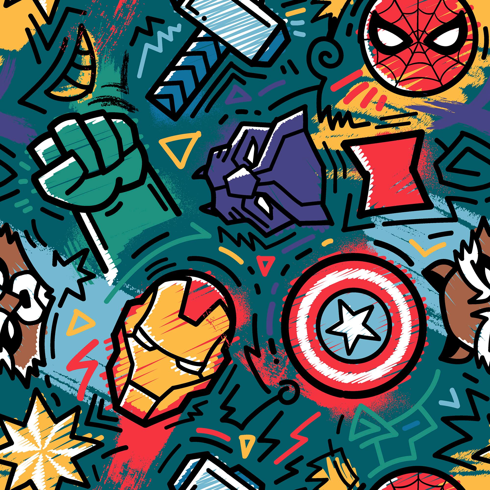 Springs Creative Marvel® Avengers Cartoon Faces Fleece