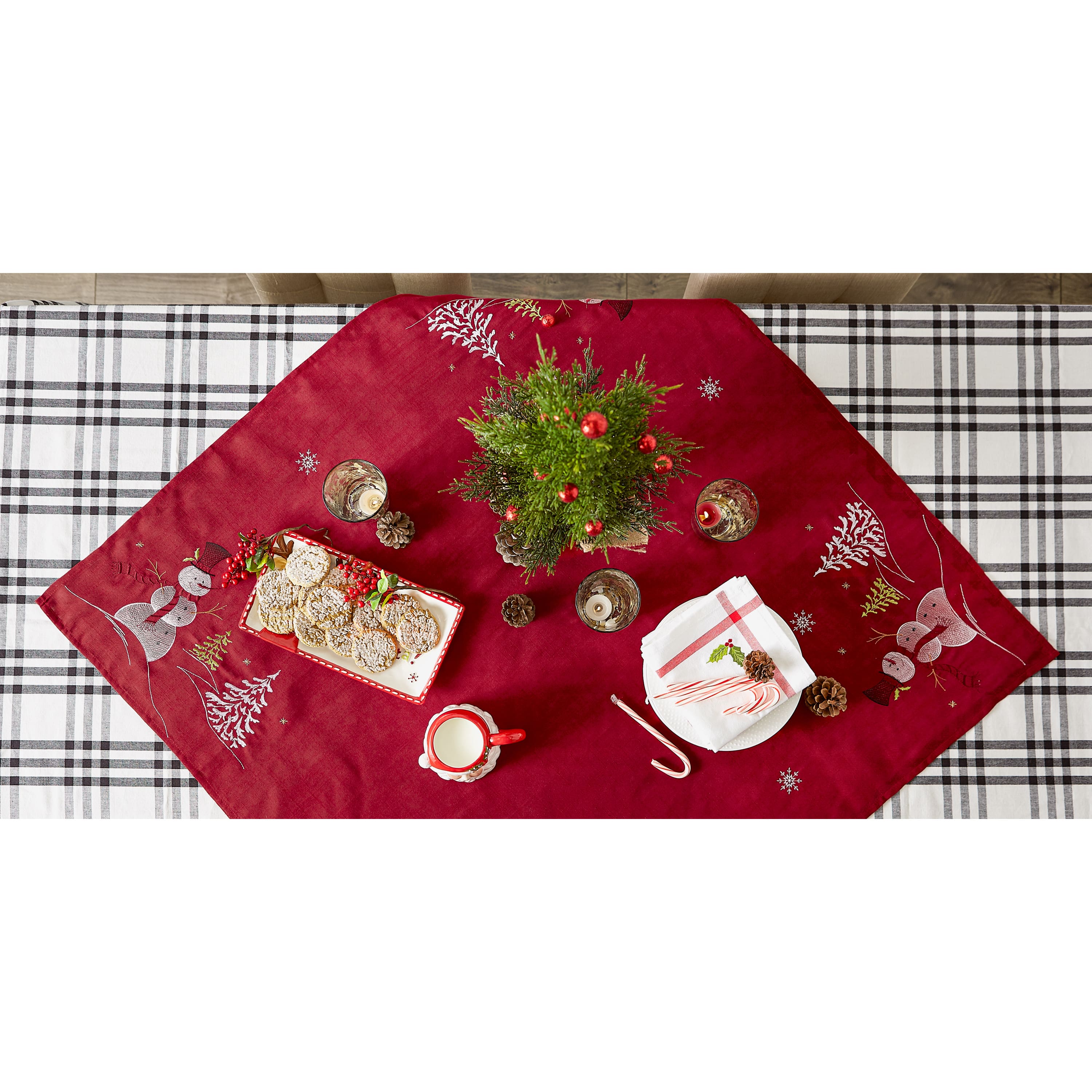 DII® 40" Embroidered Snowman Table Topper