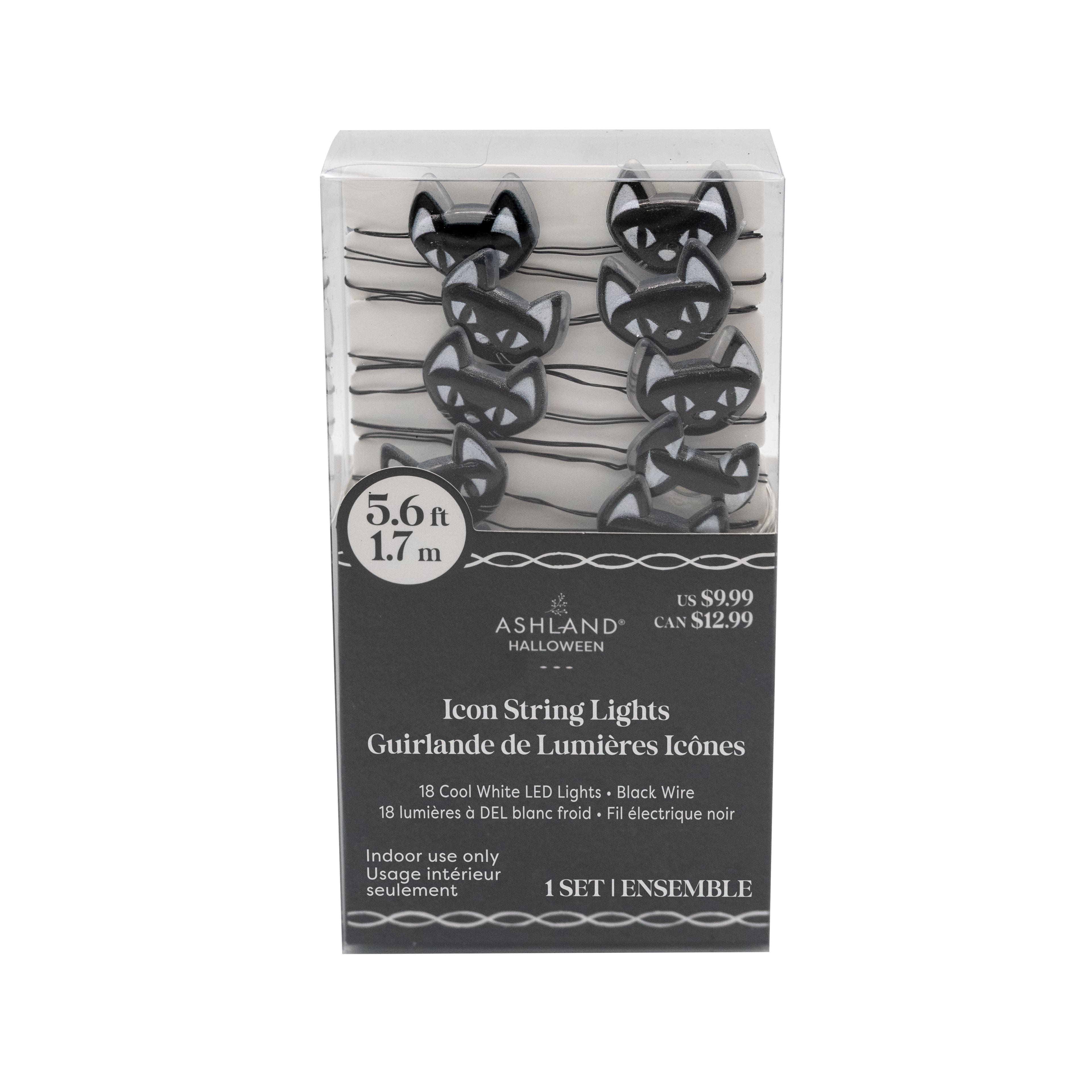 18ct. Black Cat Icon String Lights by Ashland&#xAE;