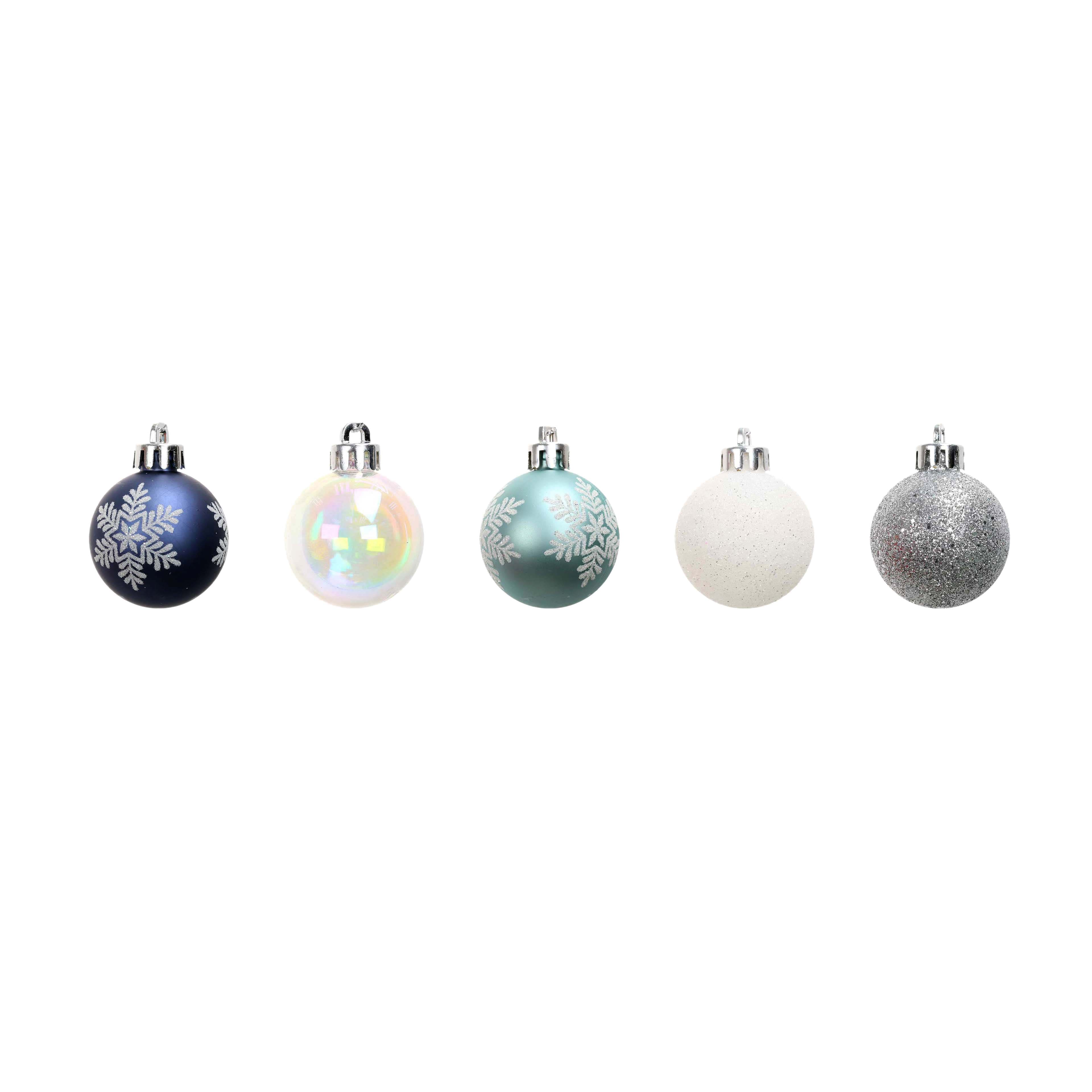 Assorted Blue, White &#x26; Silver Ball Plastic Ornament Tube by Ashland&#xAE;, 1pc.