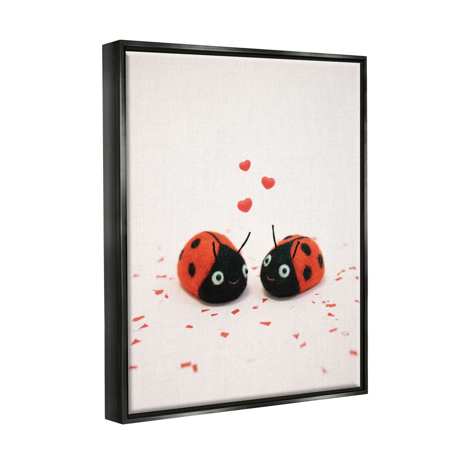 Stupell Industries Ladybugs Valentine's Hearts Floater Framed Art