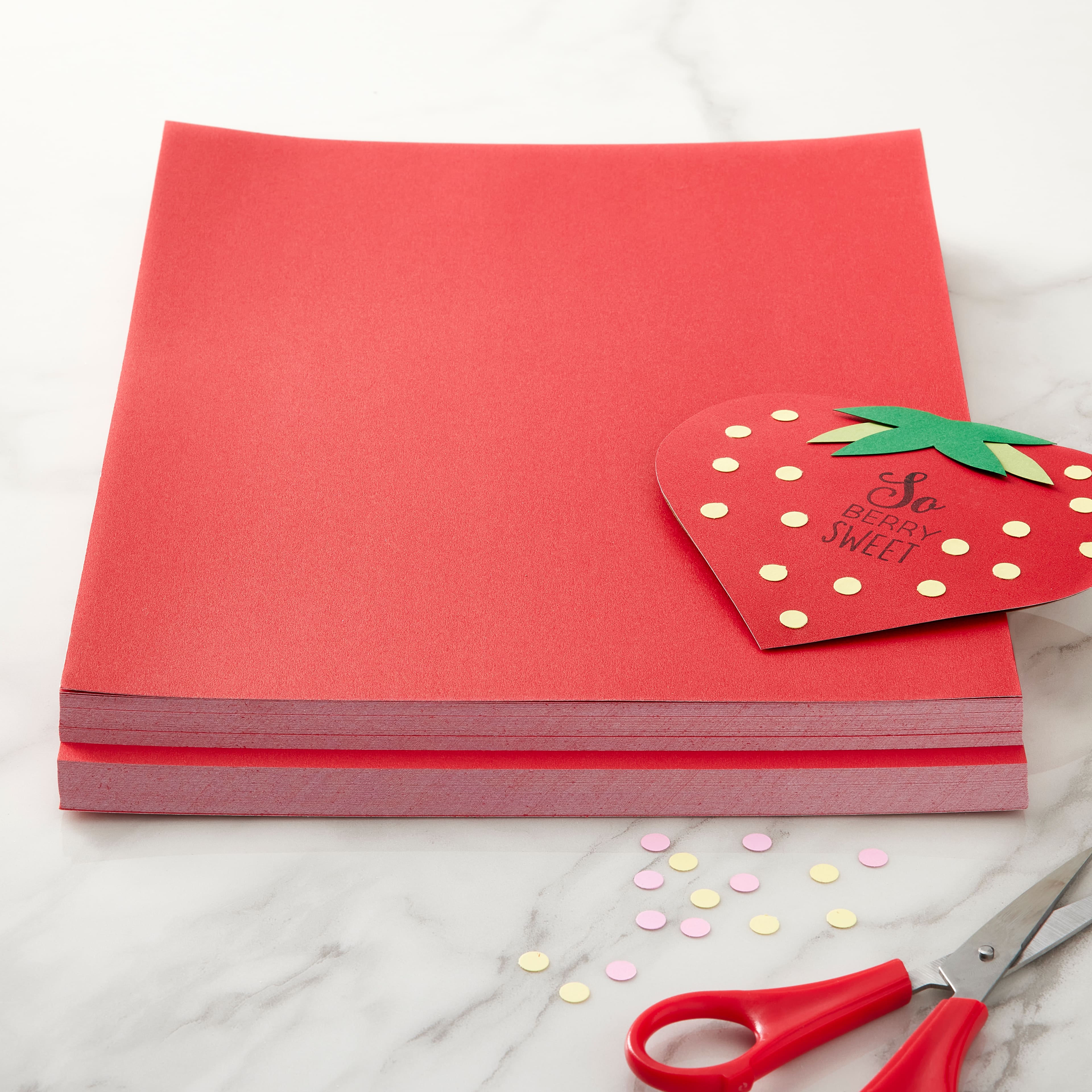 Red Shimmer 8.5&#x22; x 11&#x22; Cardstock Paper by Recollections&#x2122;, 100 Sheets