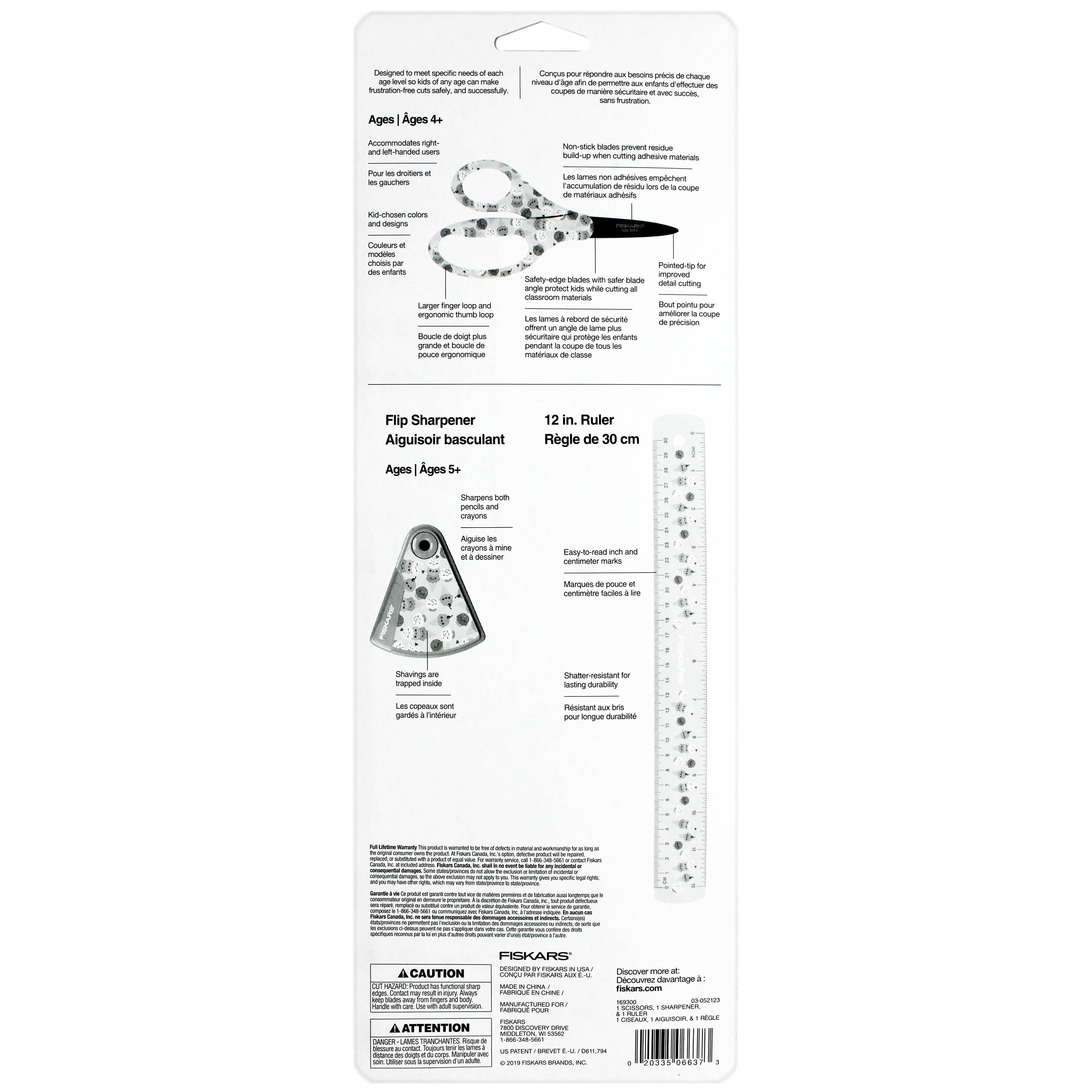 Fiskars® Kids Ice Cream 3 Piece Scissors Set