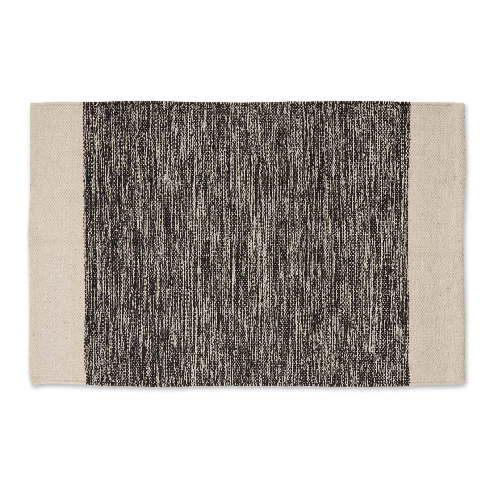 DII&#xAE; Black Variegated Border Hand-Loomed Rug, 2ft. x 3ft.