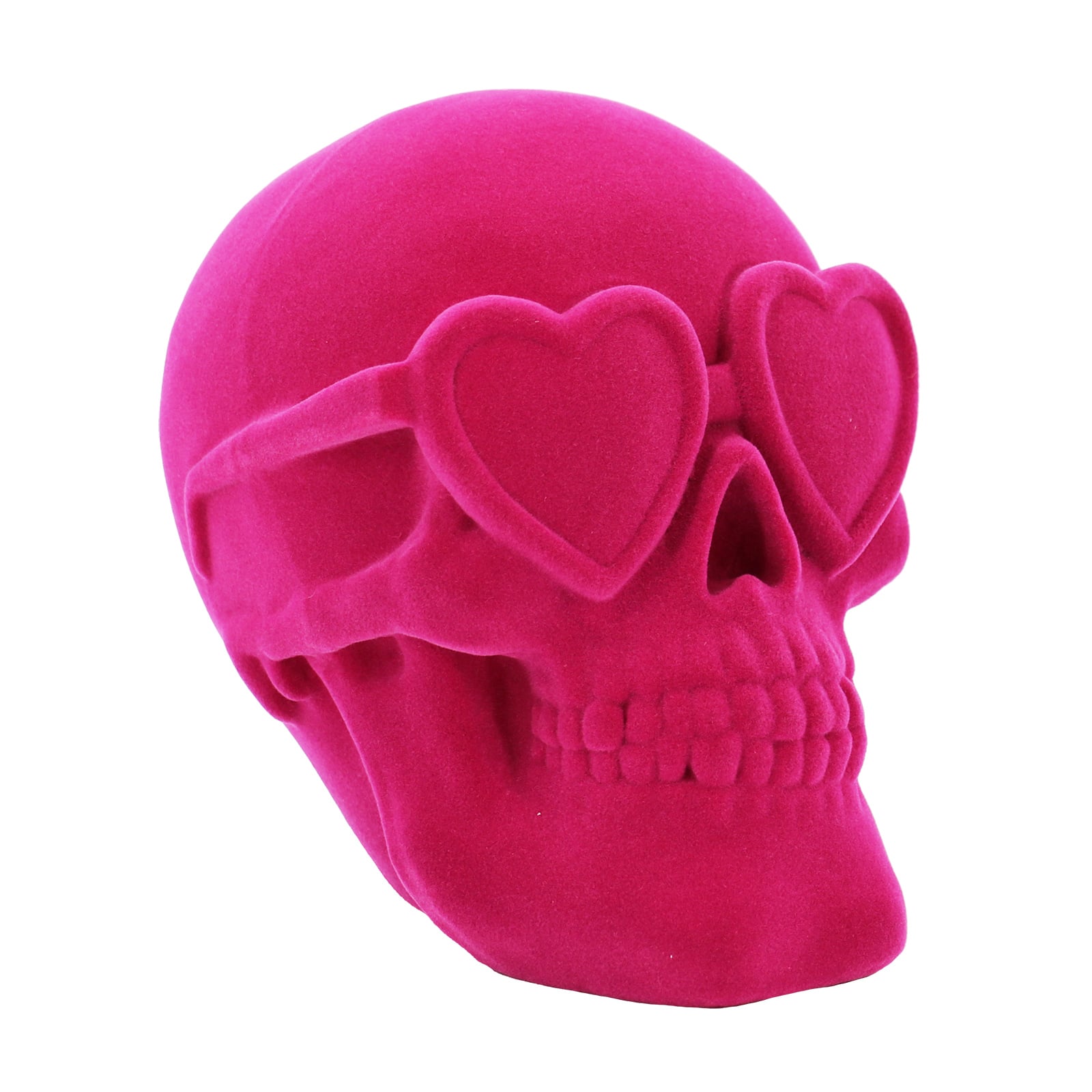 6.5&#x22; Hot Pink Flocked Skull Tabletop D&#xE9;cor by Ashland&#xAE;