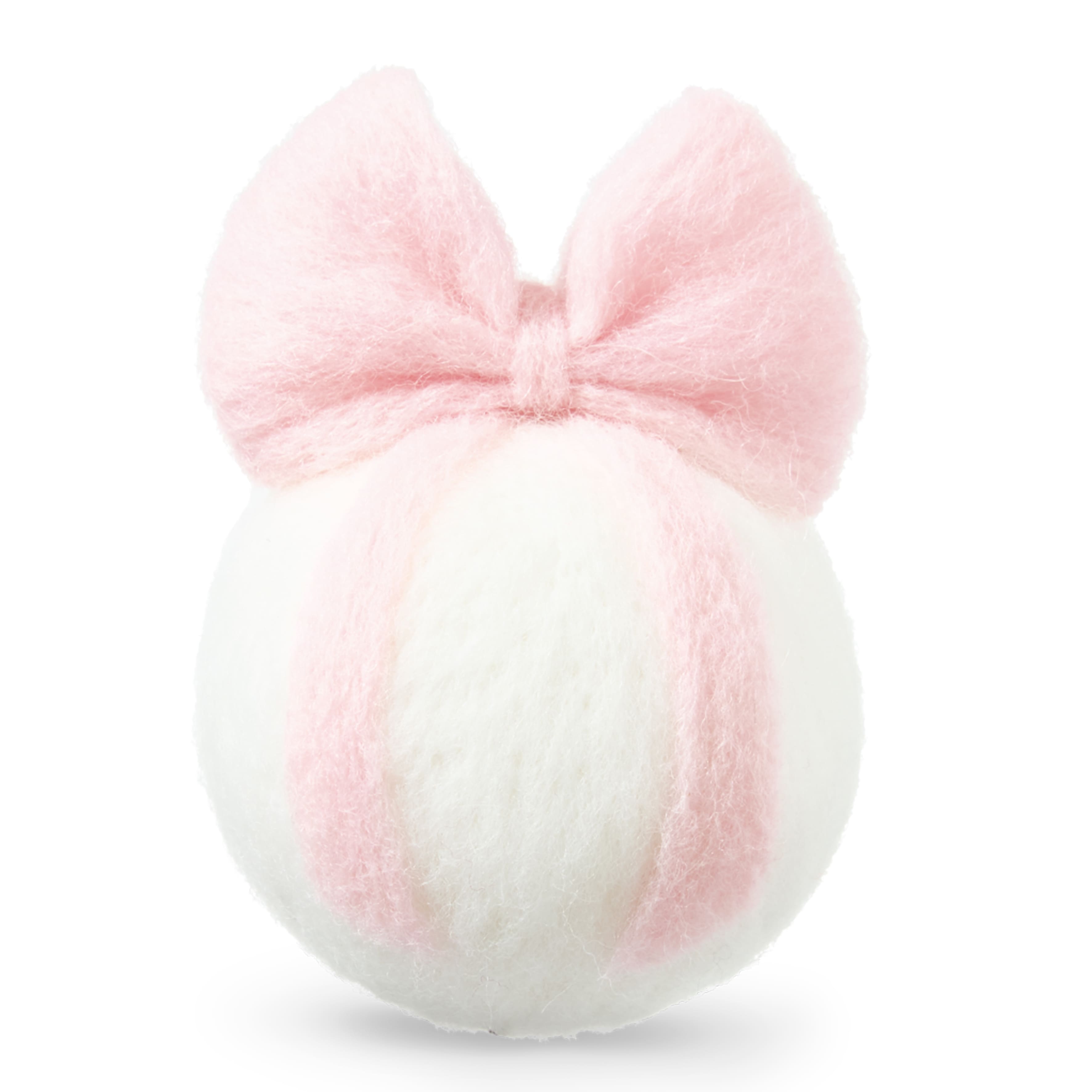 Christmas Pink &#x26; White Ball with Bow Felting Kit by Loops &#x26; Threads&#xAE;