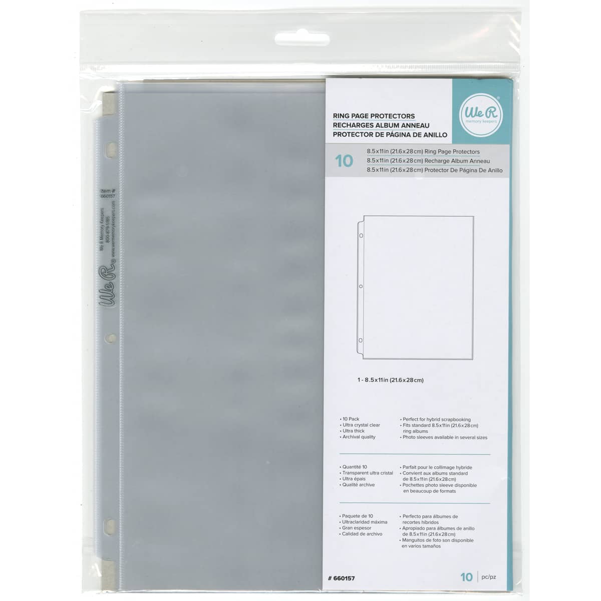 We R Memory Keepers® 8.5" x 11" Ring Page Protectors, 10ct.