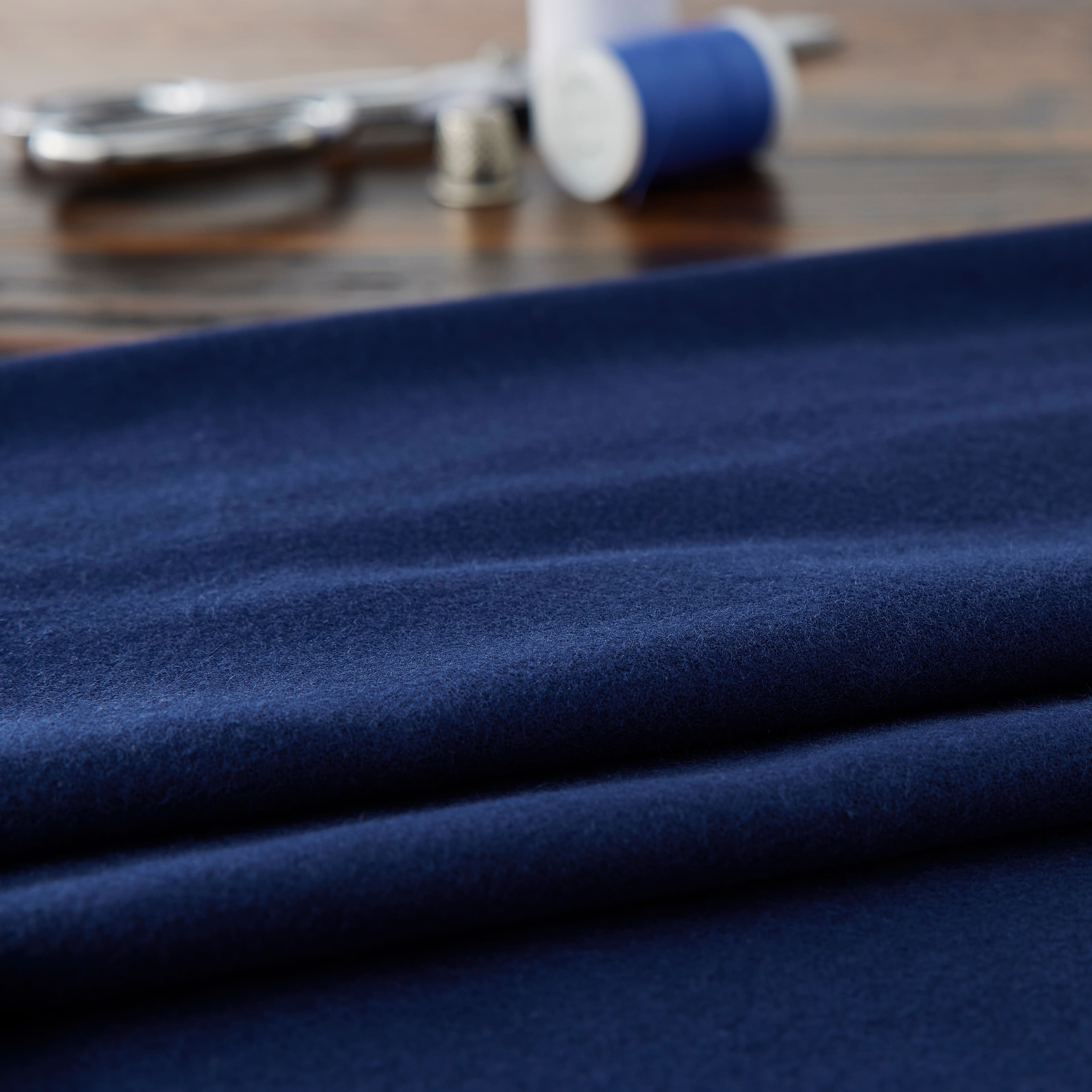 Navy Solid Cotton Flannel
