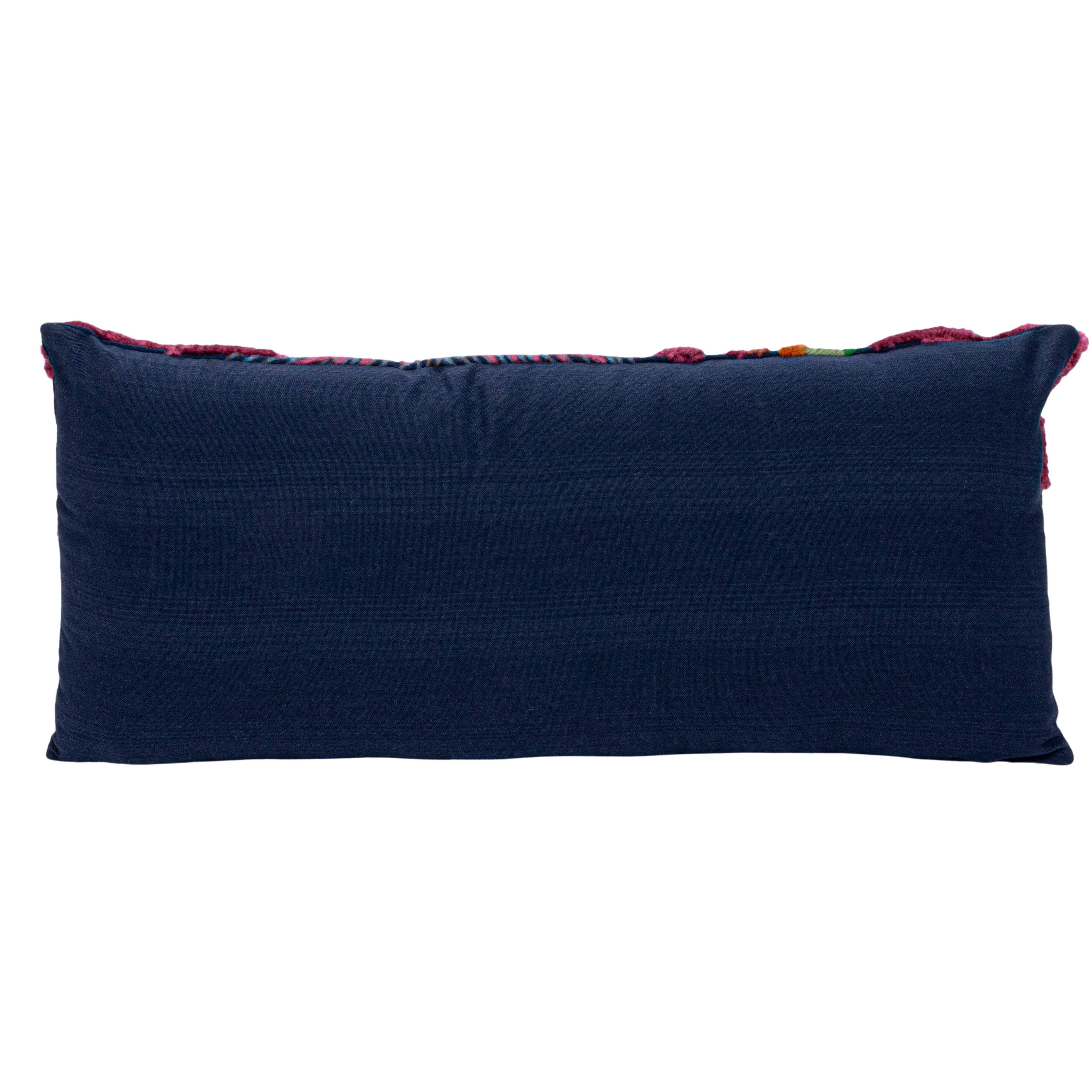 Hello Honey® 27" x 12" Botanical Embroidered & Tufted Fabric Lumbar Pillow